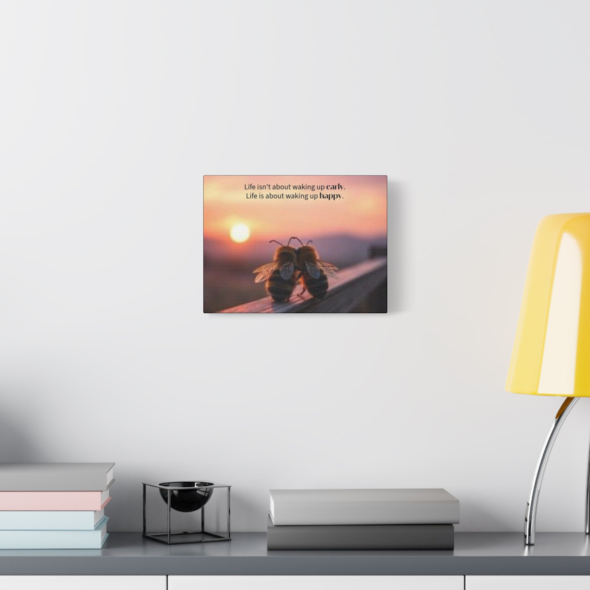 Canvas Bee Couple at Sunrise | Inspirational Quote Wall Art