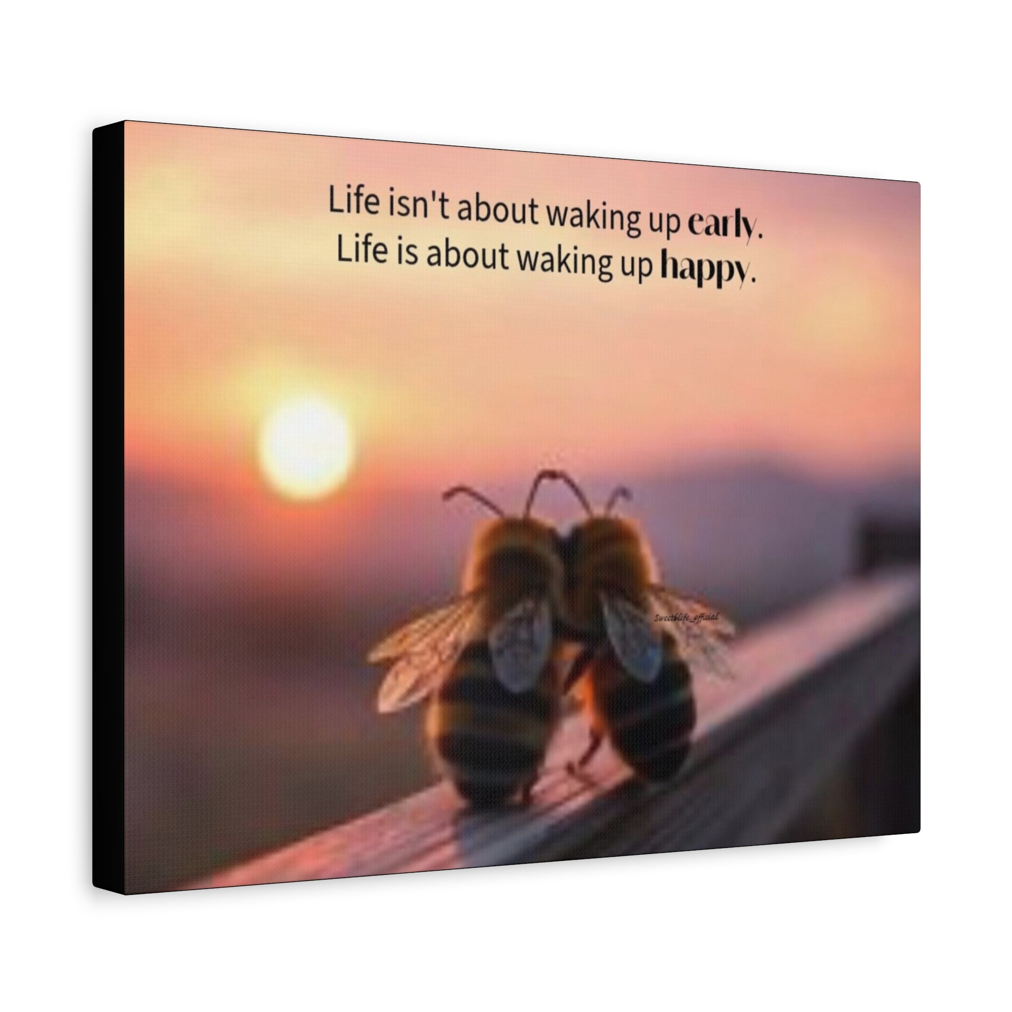 Canvas Bee Couple at Sunrise | Inspirational Quote Wall Art