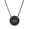 Necklace Engraved 'eyes' Circle  | Personalized Round Pendant
