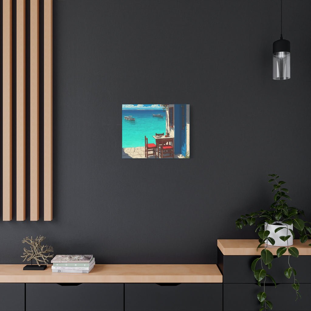 Mediterranean Seaside Cafe  Canvas