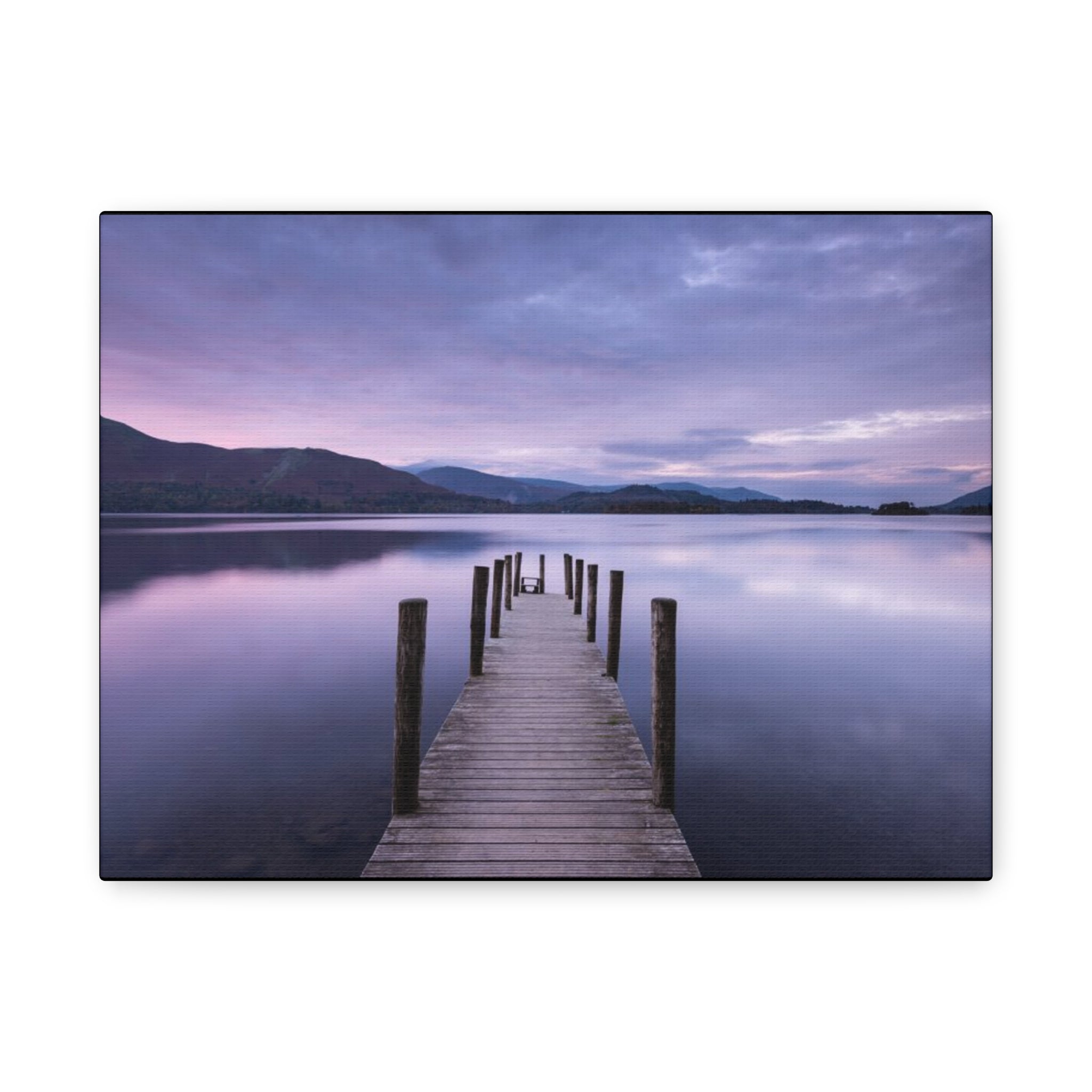 Canvas Lake Dock at Dusk Matte