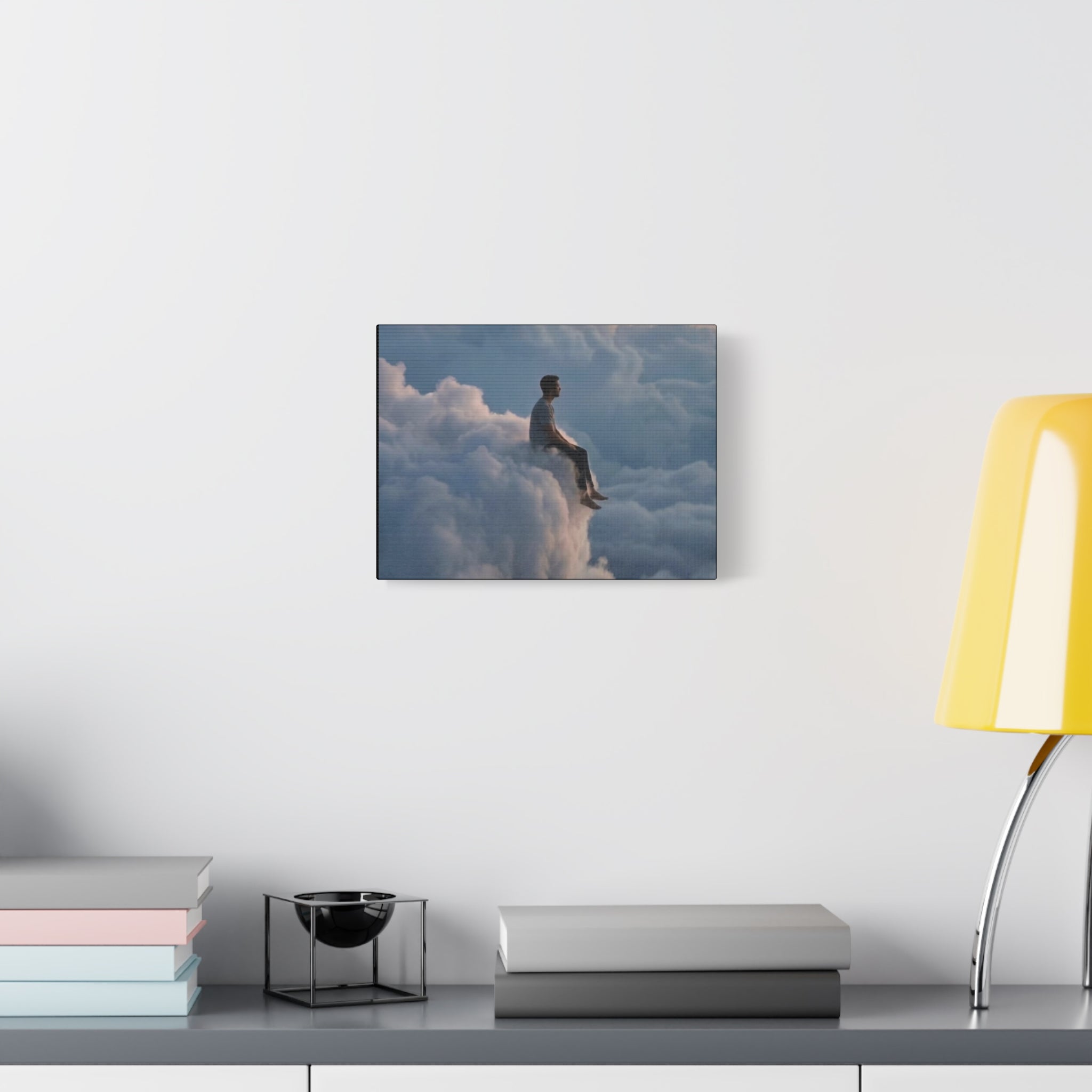 Canvas Man Sitting on Cloud Matte