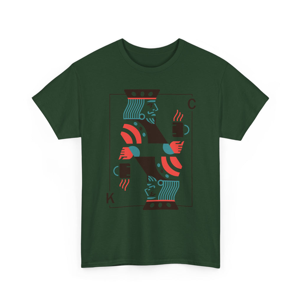 King of Coffee playing card Tee | Minimalist café design, espresso mug illustration