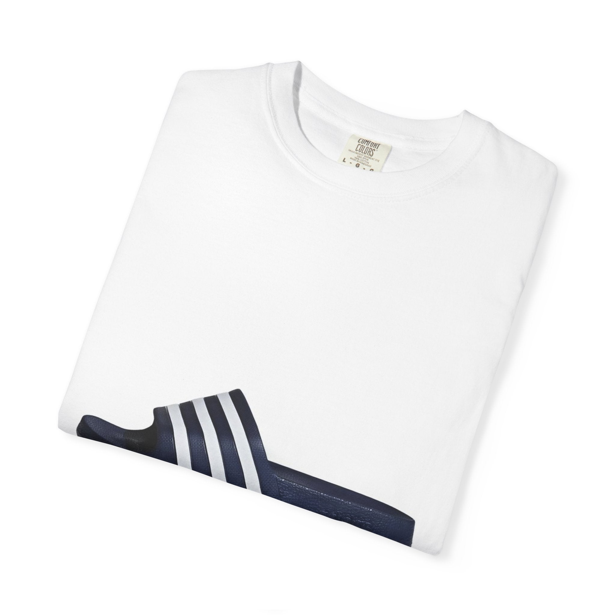 Striped Slide Sandal graphic T-Shirt | Minimal Slipper Illustration