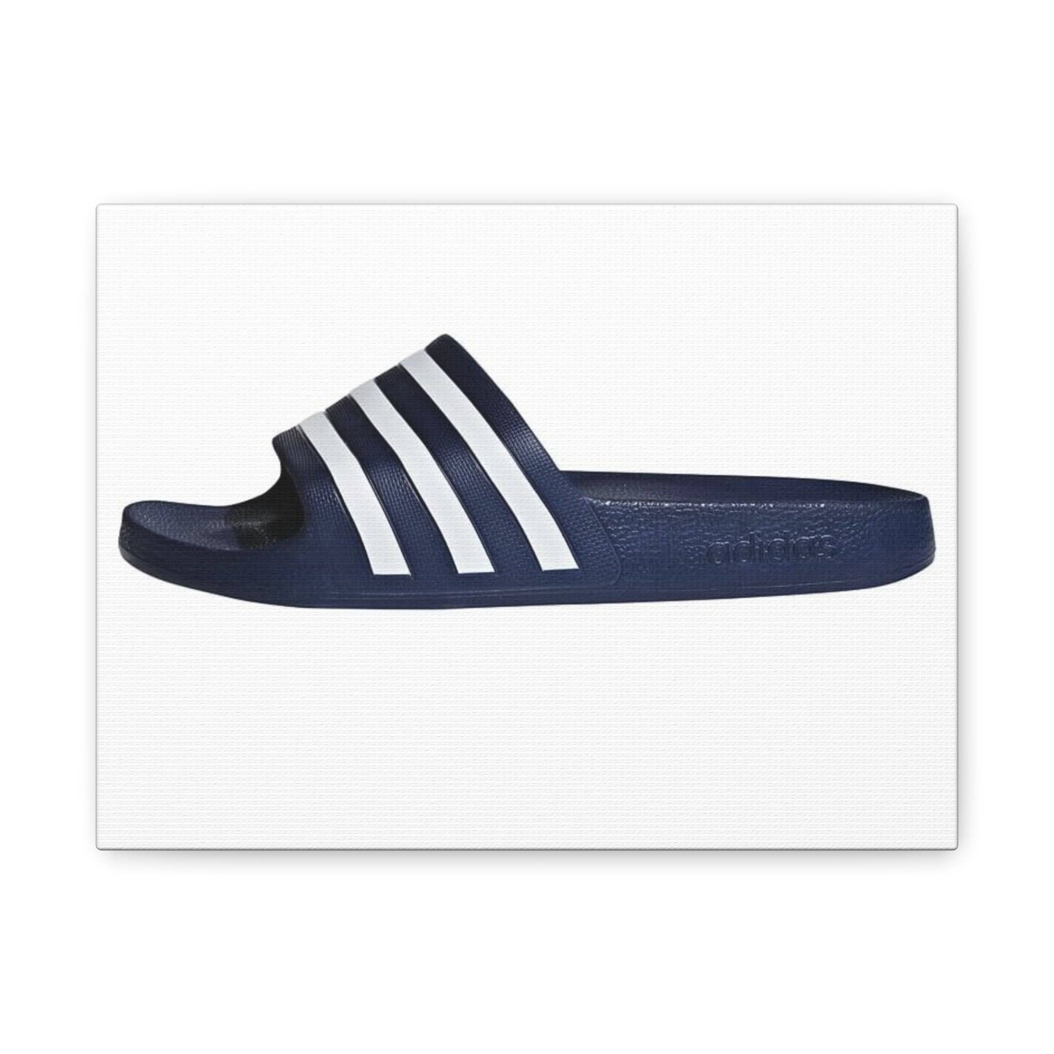 Navy Slide Sandal Matte Canvas