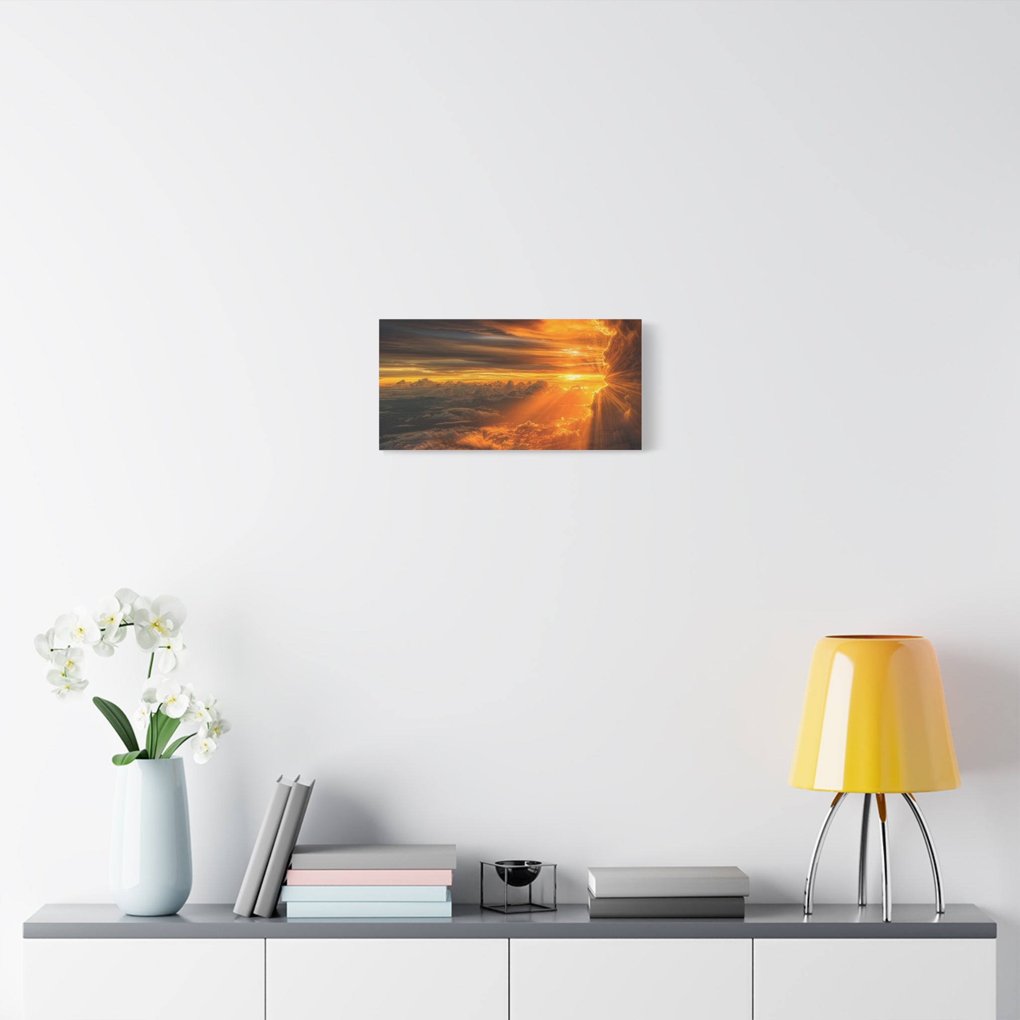 Canvas Golden Sunset Clouds   | Matte Stretched Wall Art