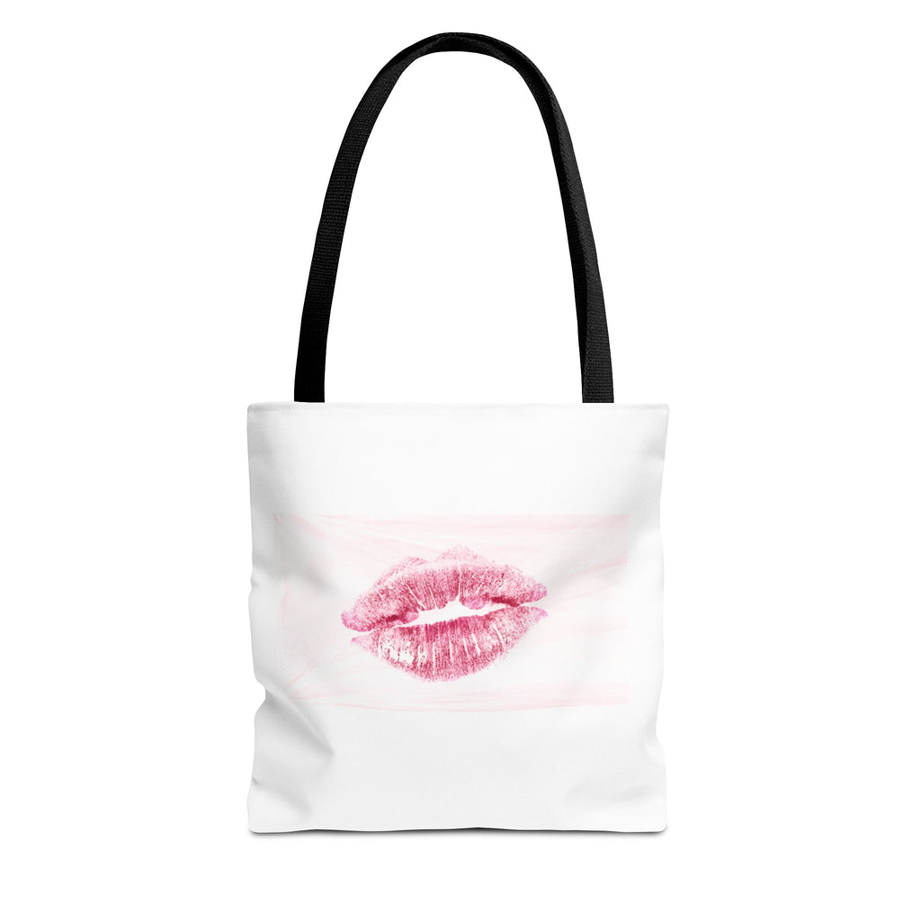 Pink Lipstick Kiss Tote Bag | Lip Print, Makeup Accessory