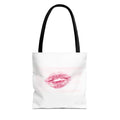 Pink Lipstick Kiss Tote Bag | Lip Print, Makeup Accessory