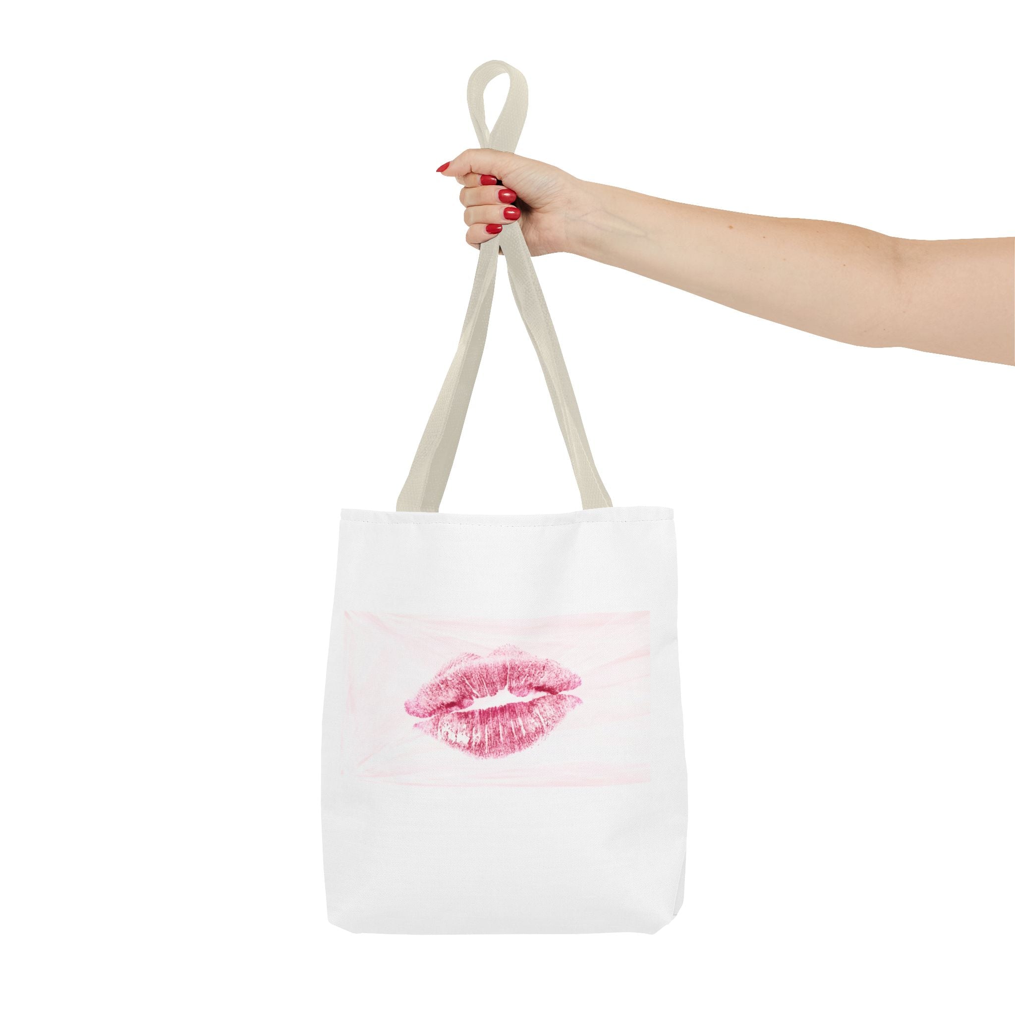 Pink Lipstick Kiss Tote Bag | Lip Print, Makeup Accessory