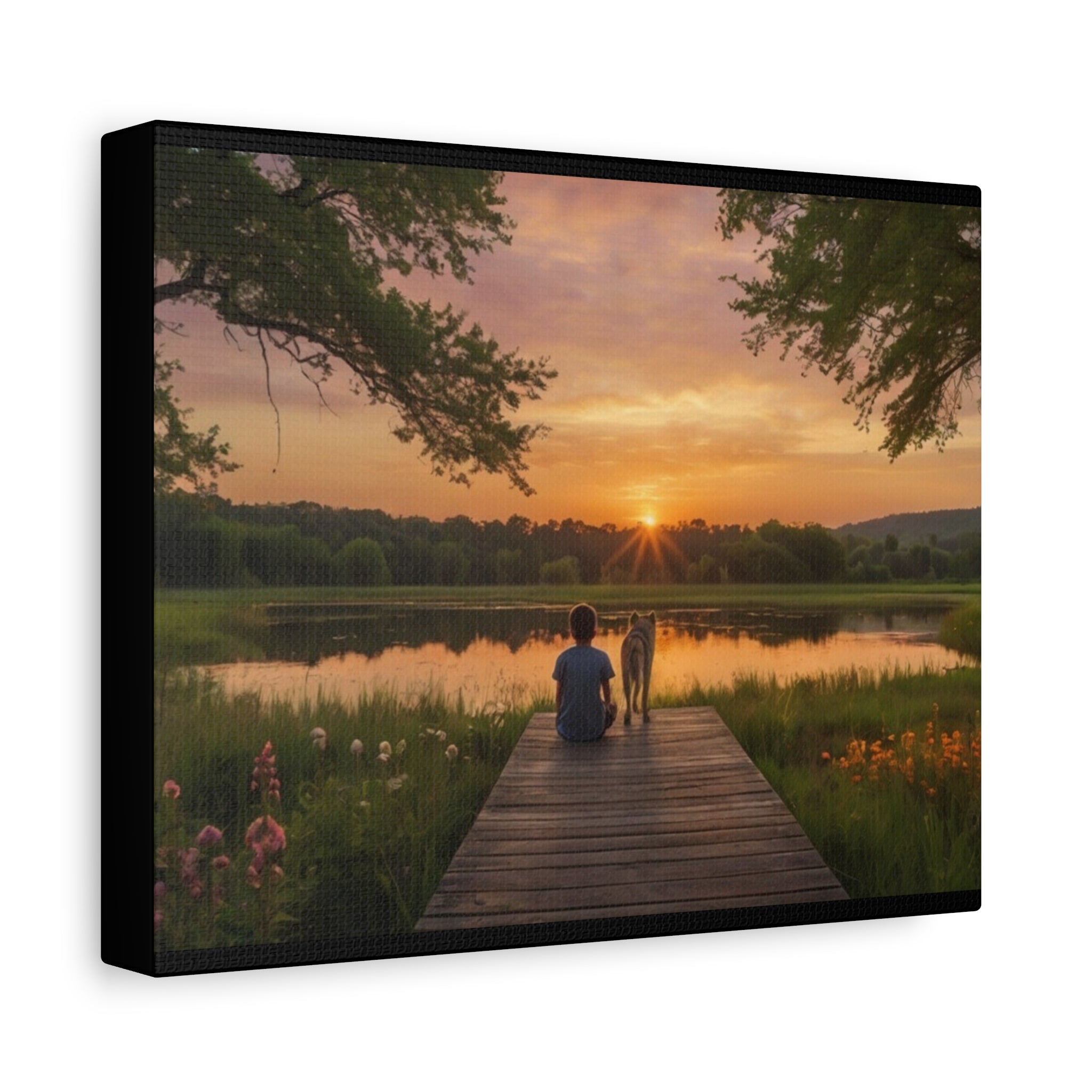 Canvas Sunset Friendship  | Matte Stretched Wall Art