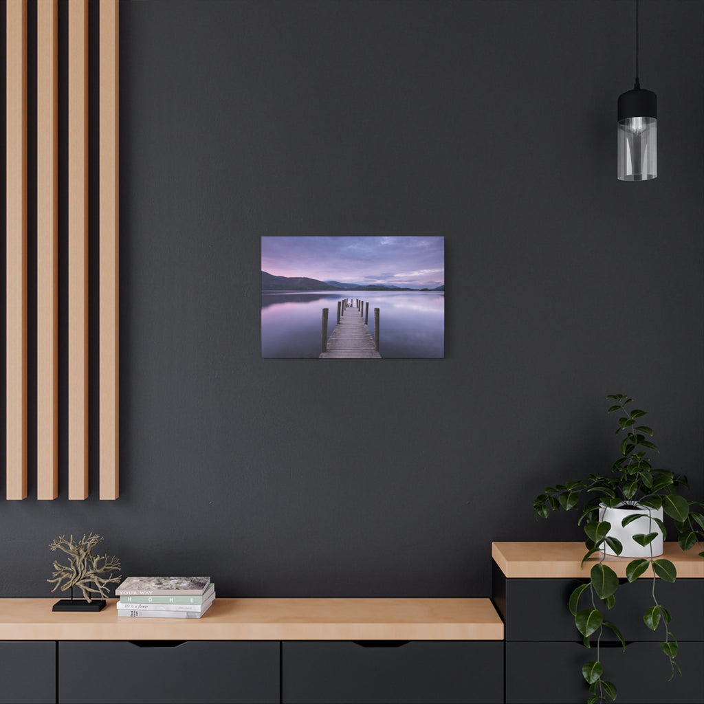 Canvas Lake Dock at Dusk Matte