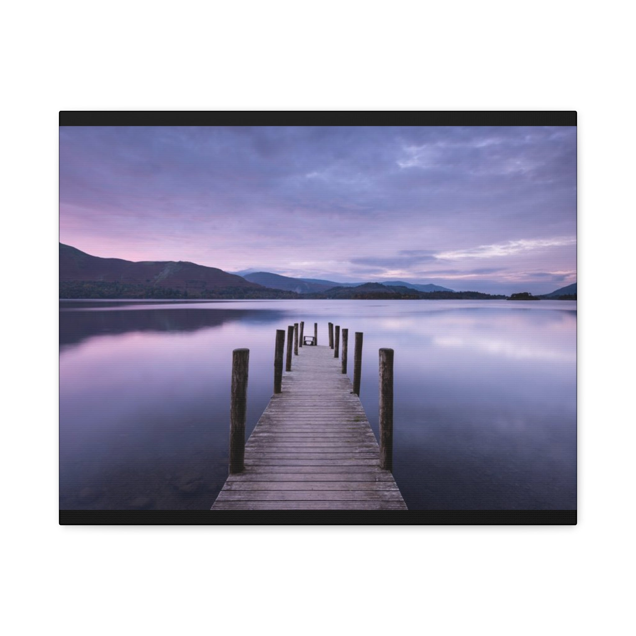 Canvas Lake Dock at Dusk Matte