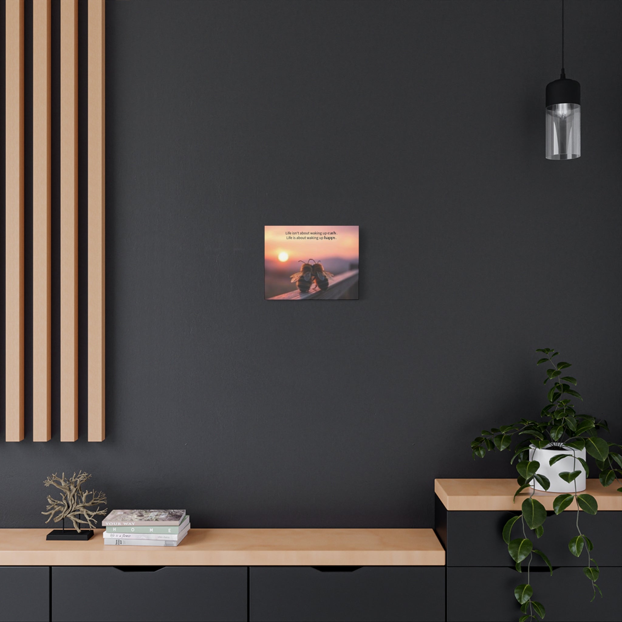 Canvas Bee Couple at Sunrise | Inspirational Quote Wall Art