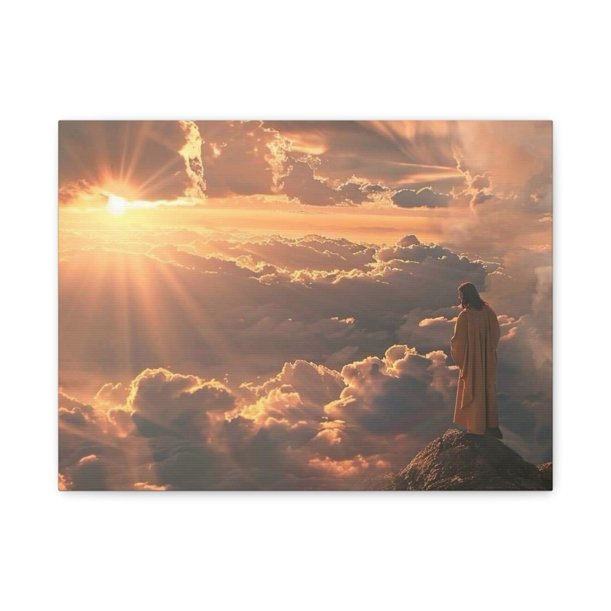 Canvas Sunrise Over Clouds Jesus