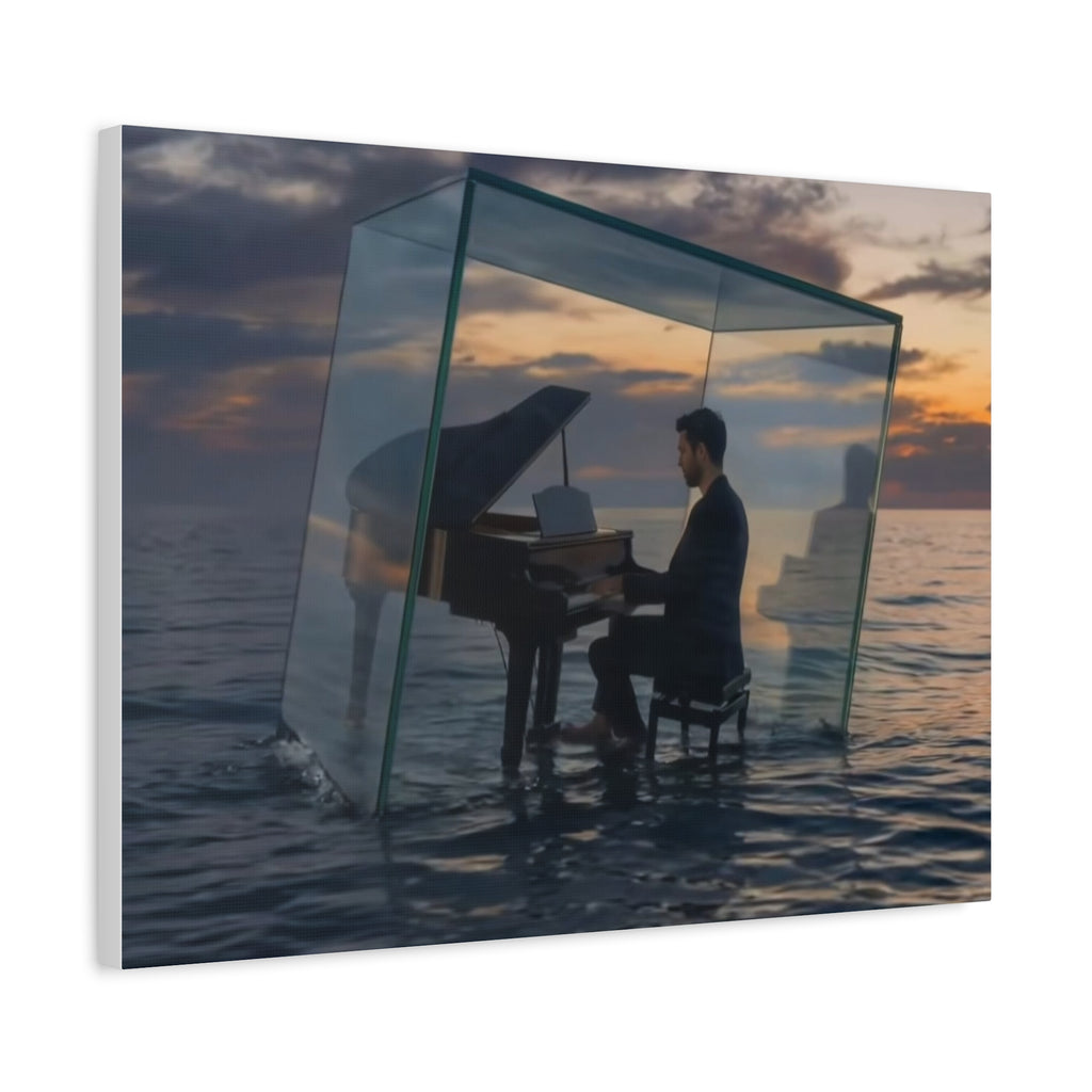 Piano in Glass Cube Canvas
