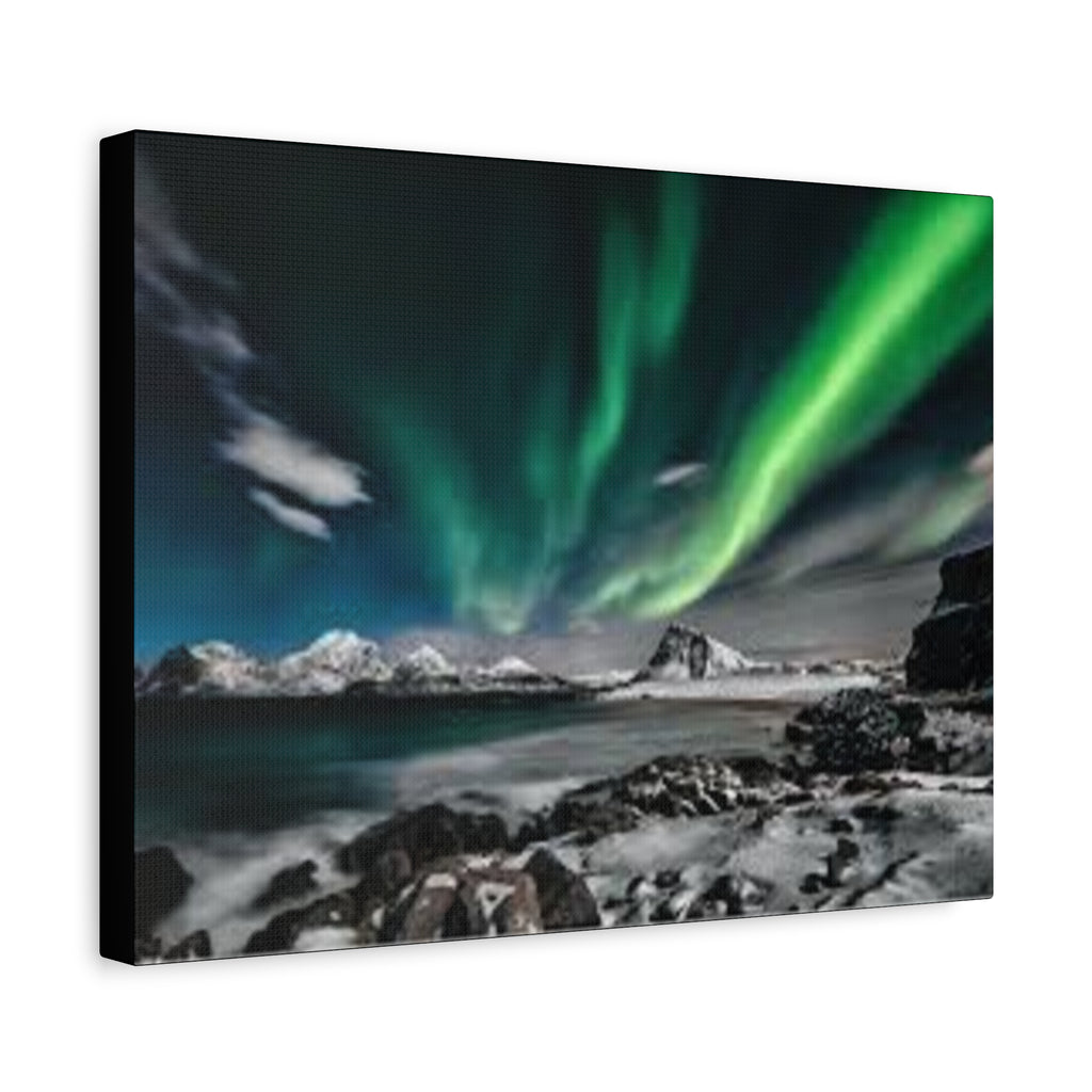 Canvas Northern Lights Wall Art Matte Stretched Canvas 1.25"