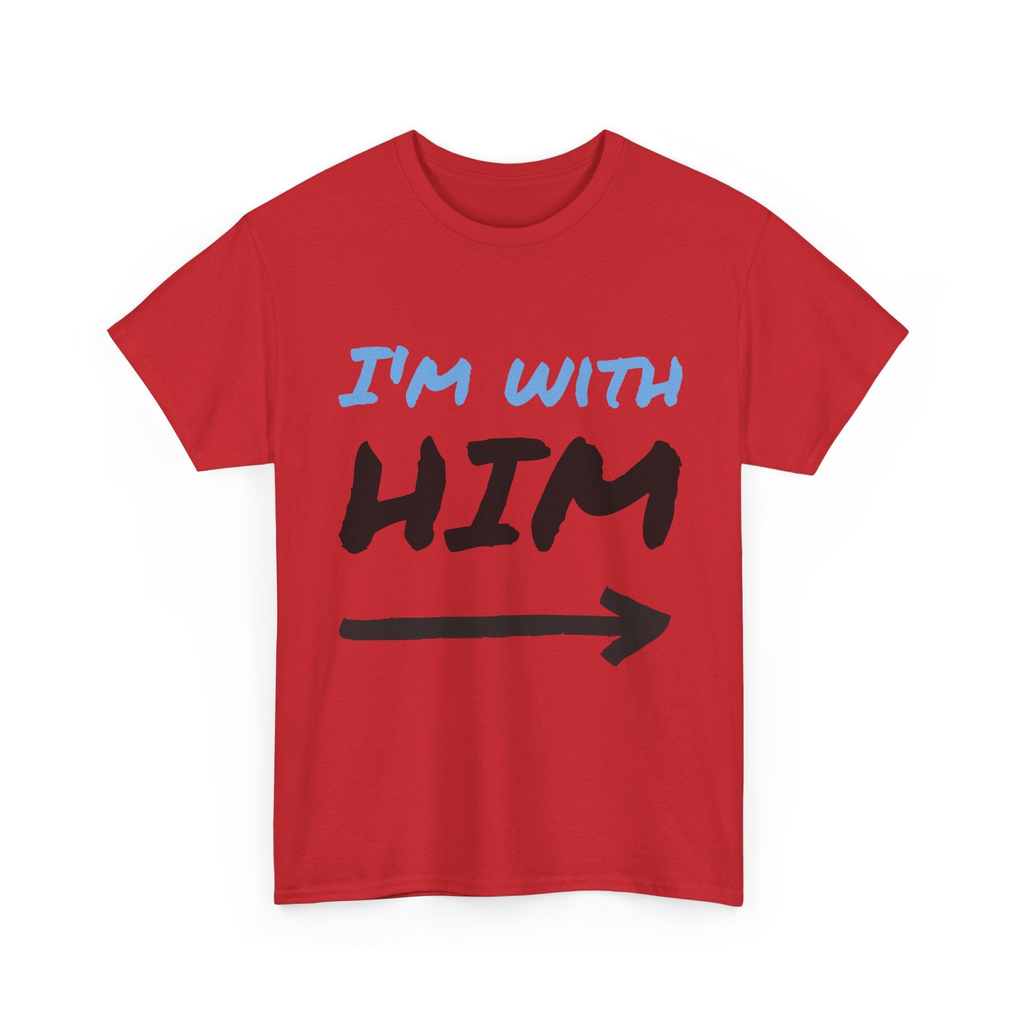 I'm With Him arrow T-Shirt | Couple Matching Tee, Partner Side Tee