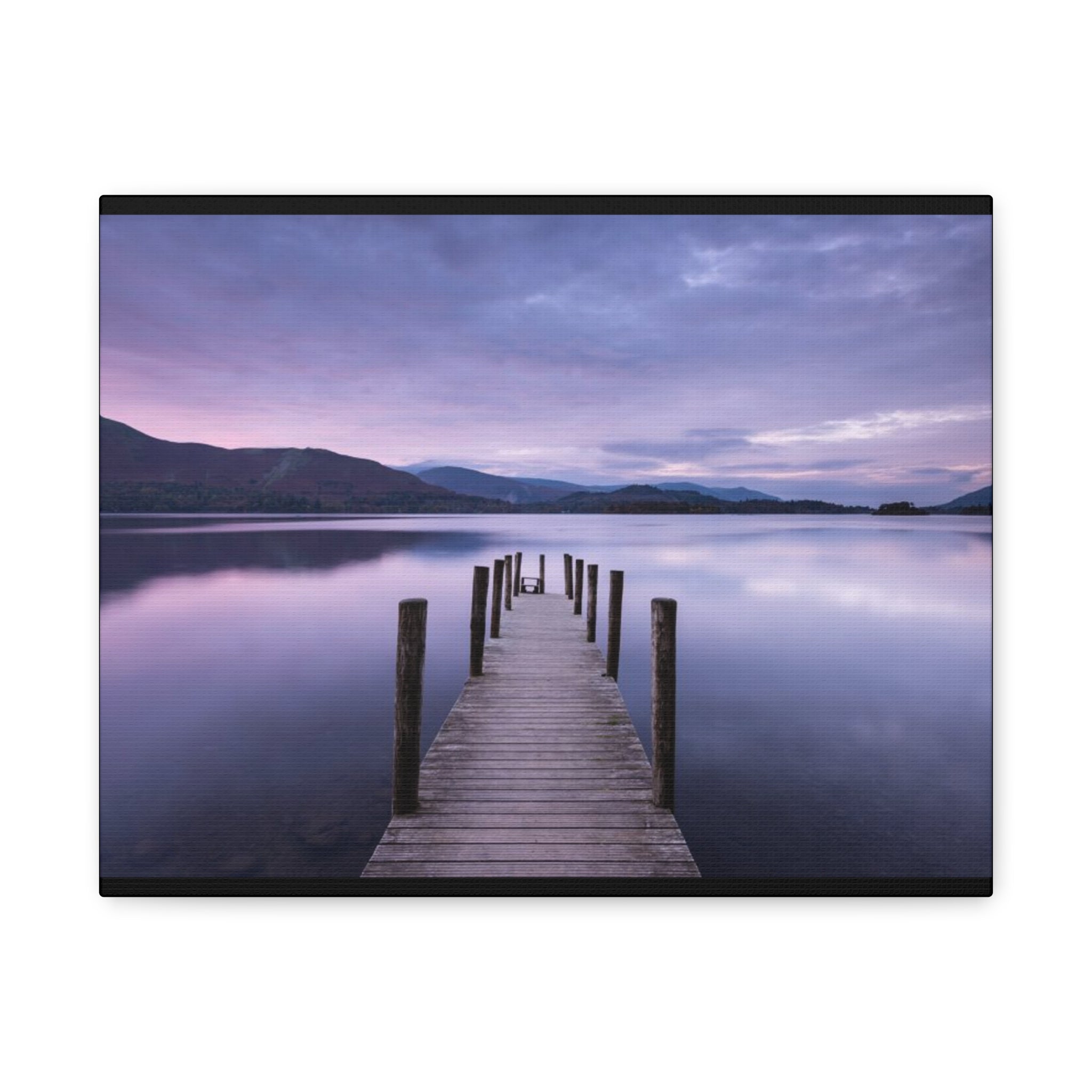 Canvas Lake Dock at Dusk Matte