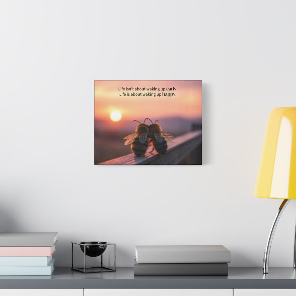 Canvas Bee Couple at Sunrise | Inspirational Quote Wall Art