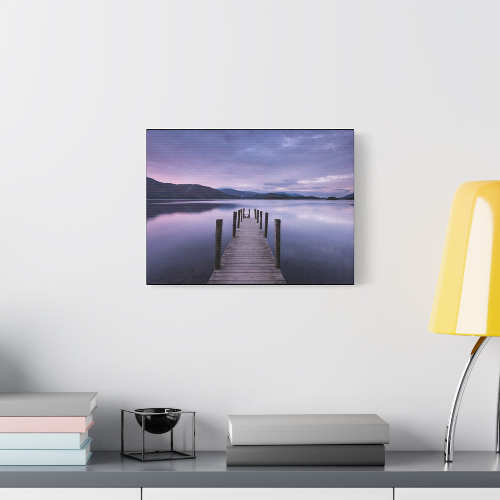 Canvas Lake Dock at Dusk Matte