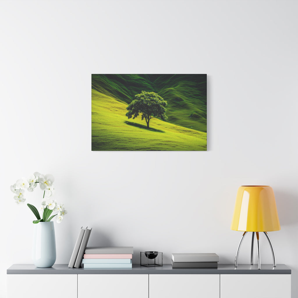 Canvas Lone Tree Landscape  | Matte Stretched Wall Art
