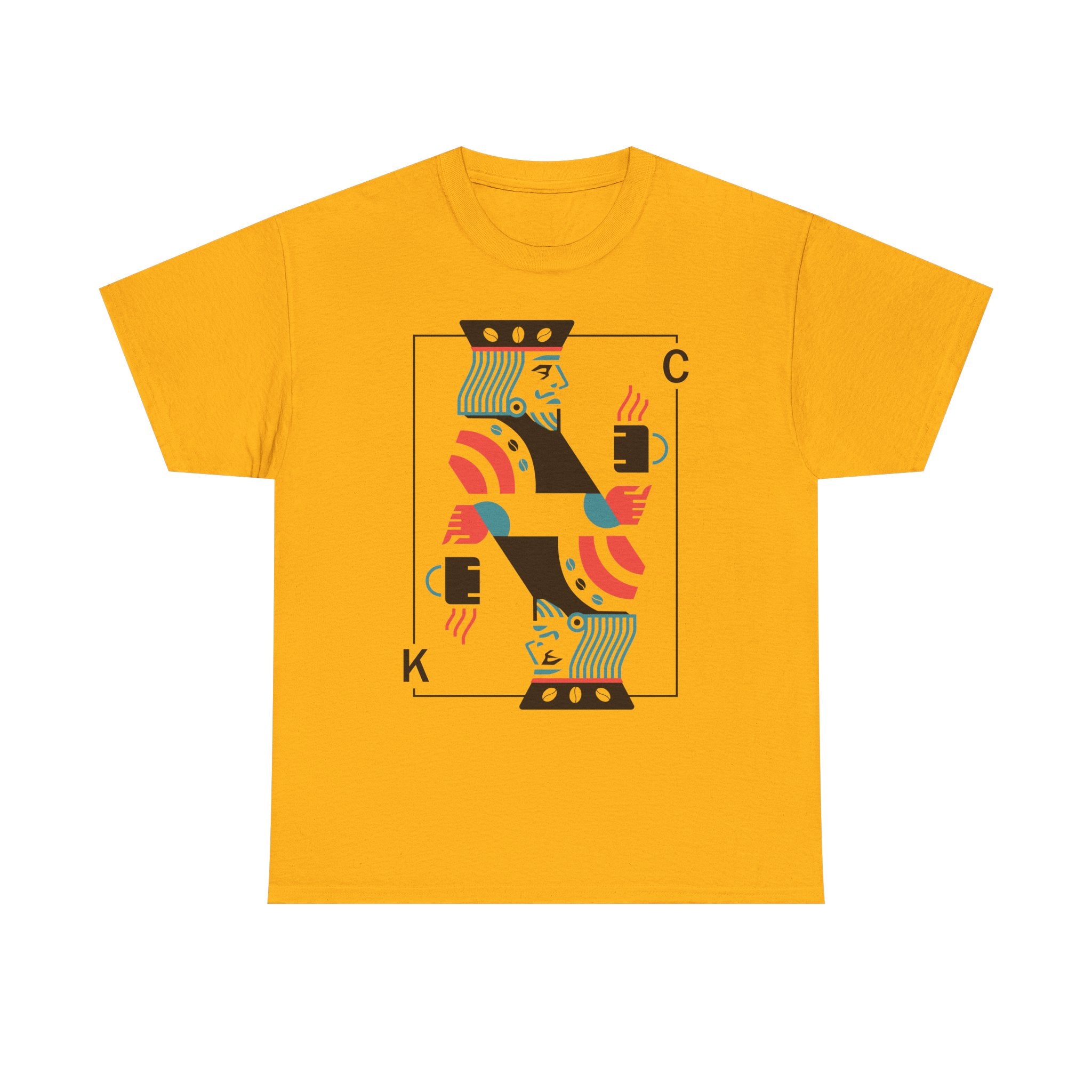 King of Coffee playing card Tee | Minimalist café design, espresso mug illustration