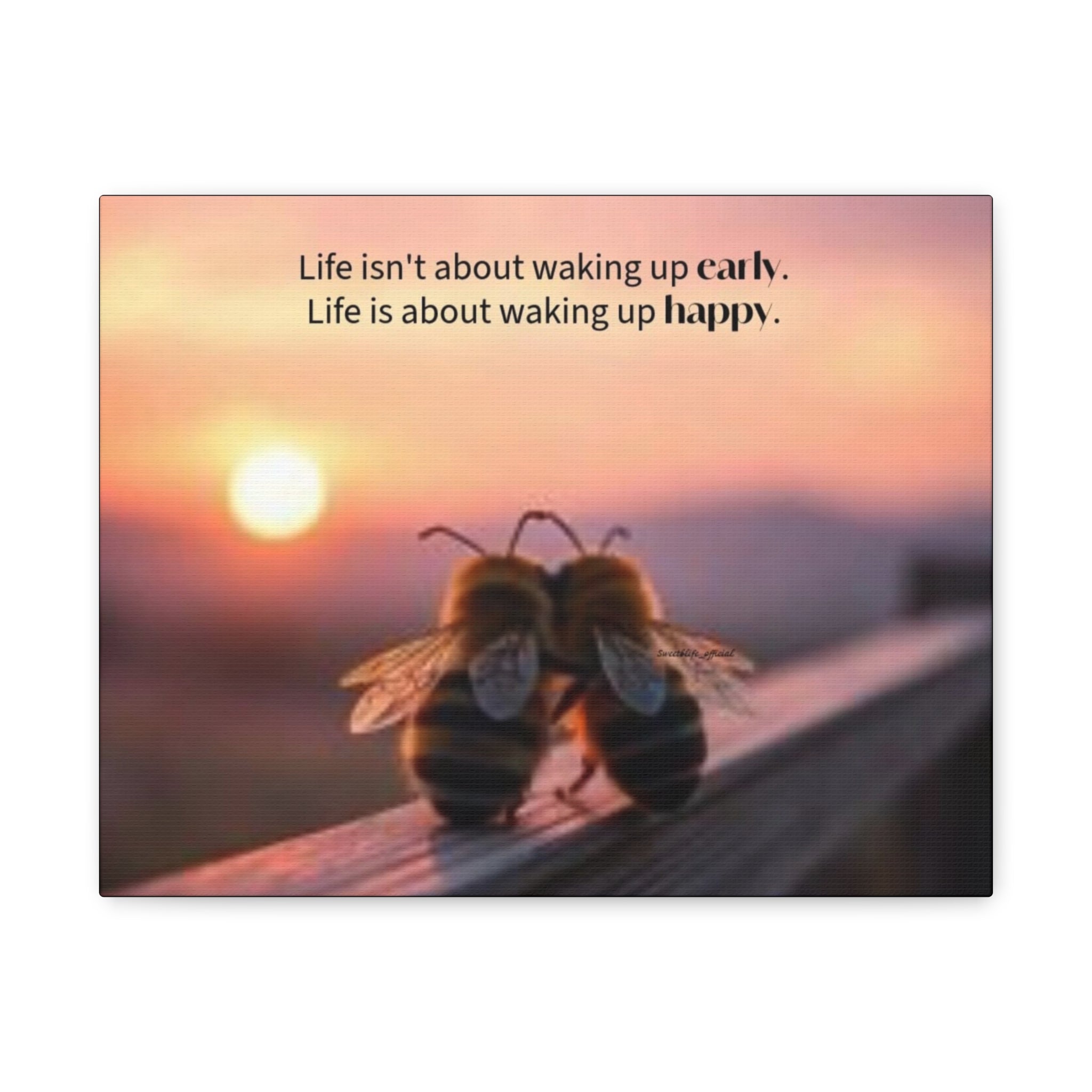 Canvas Bee Couple at Sunrise | Inspirational Quote Wall Art