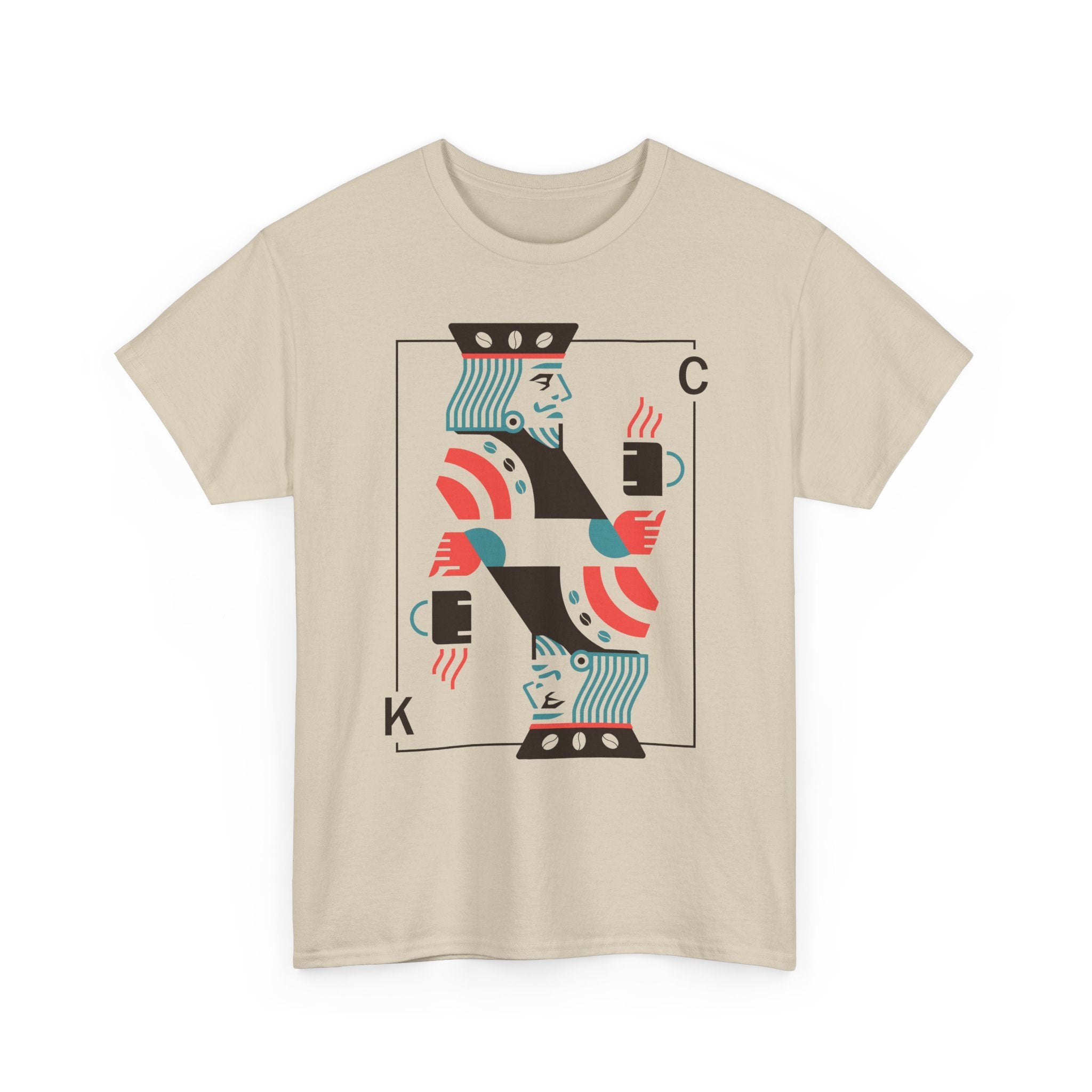 King of Coffee playing card Tee | Minimalist café design, espresso mug illustration