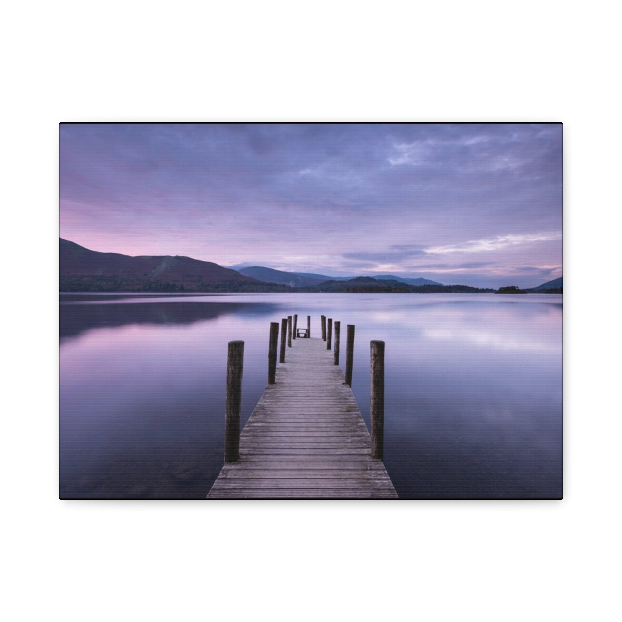 Canvas Lake Dock at Dusk Matte