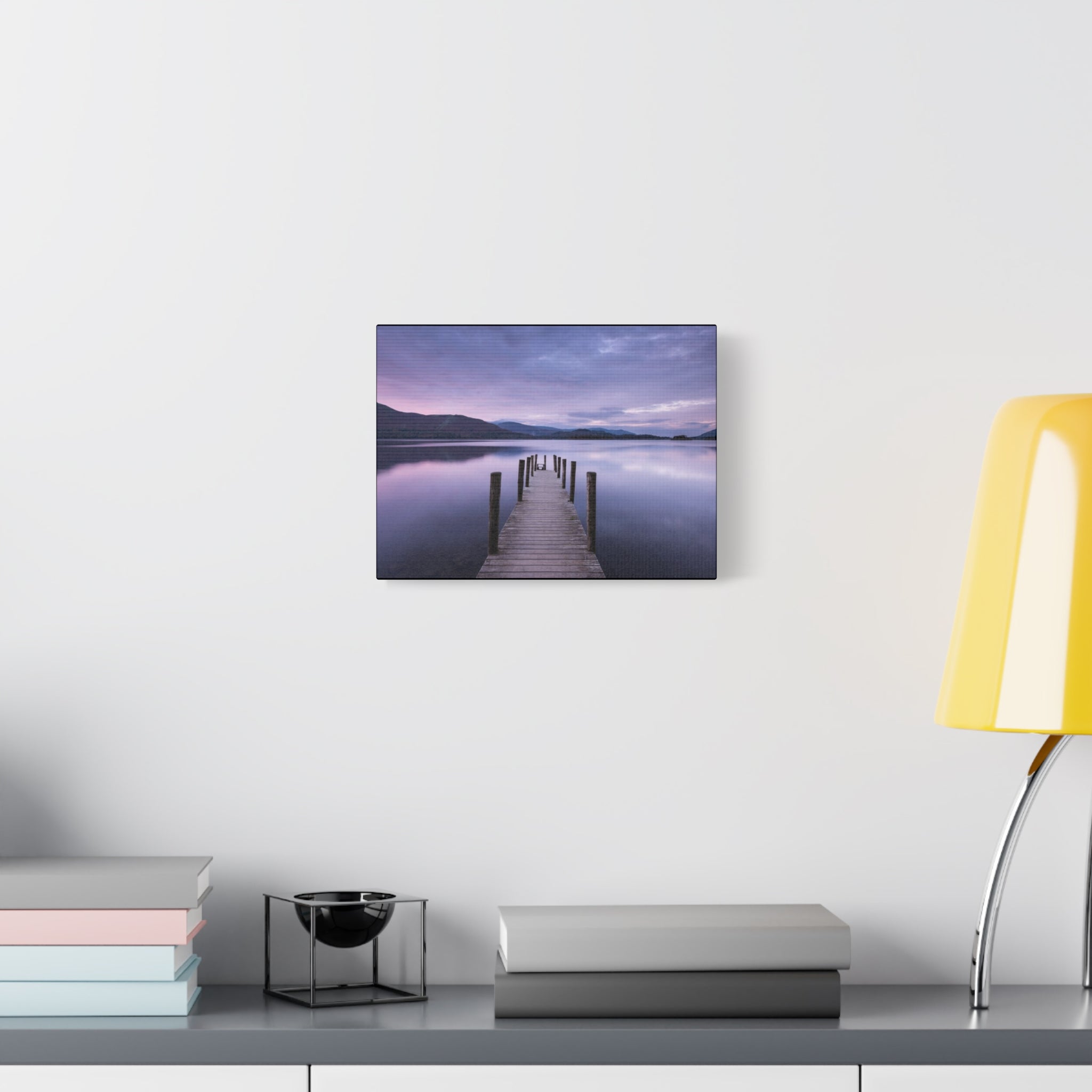 Canvas Lake Dock at Dusk Matte