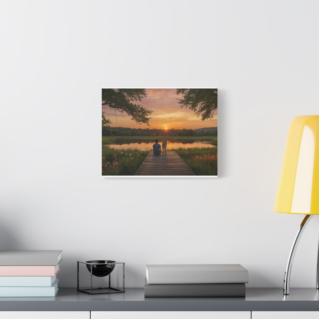 Canvas Sunset Friendship  | Matte Stretched Wall Art