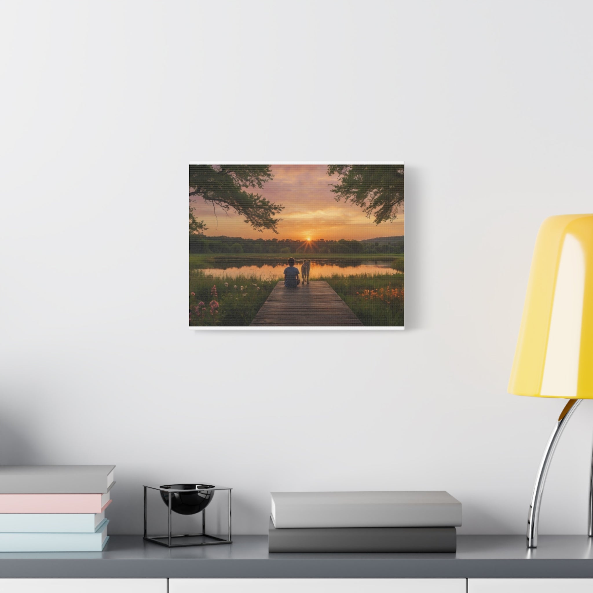 Canvas Sunset Friendship  | Matte Stretched Wall Art