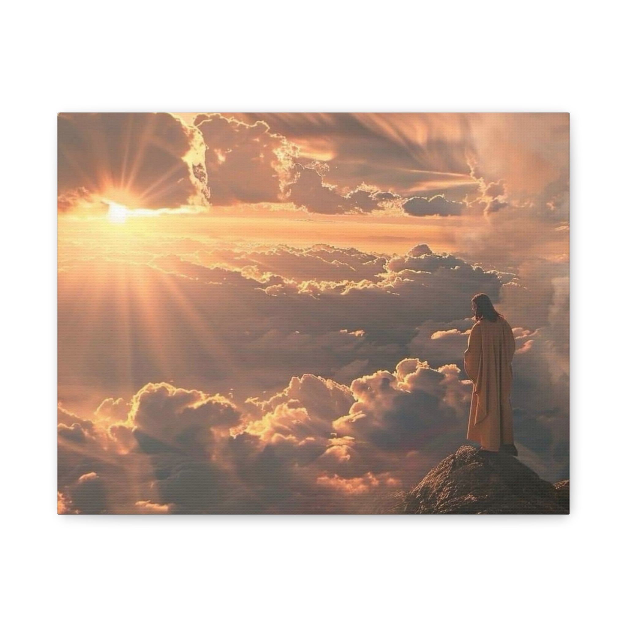 Canvas Sunrise Over Clouds Jesus