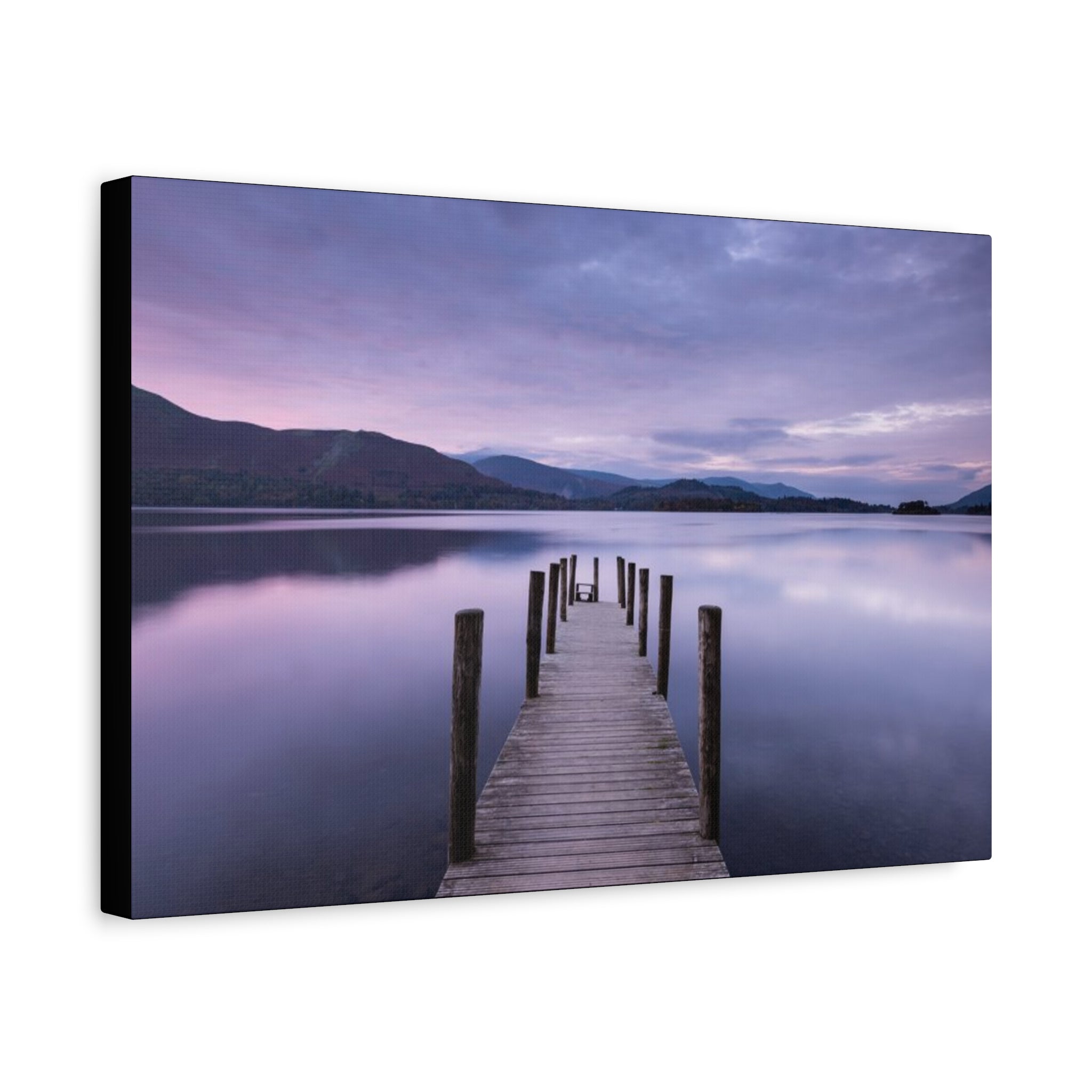 Canvas Lake Dock at Dusk Matte