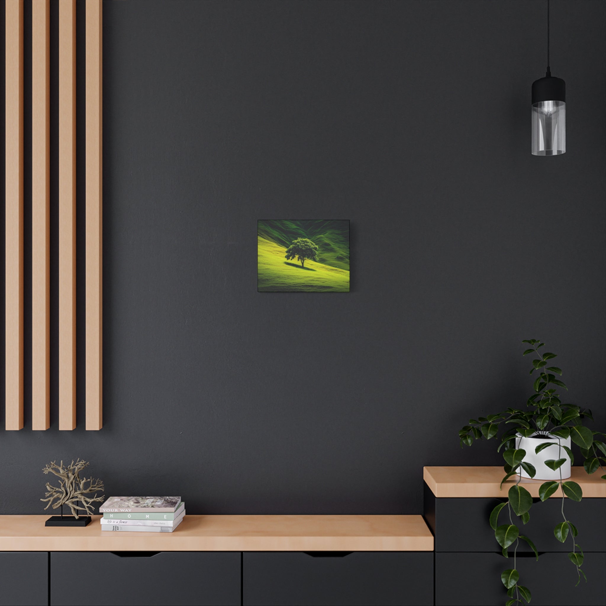 Canvas Lone Tree Landscape  | Matte Stretched Wall Art