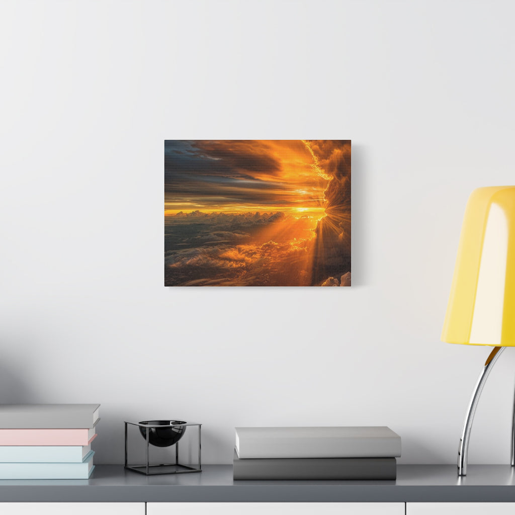 Canvas Golden Sunset Clouds   | Matte Stretched Wall Art