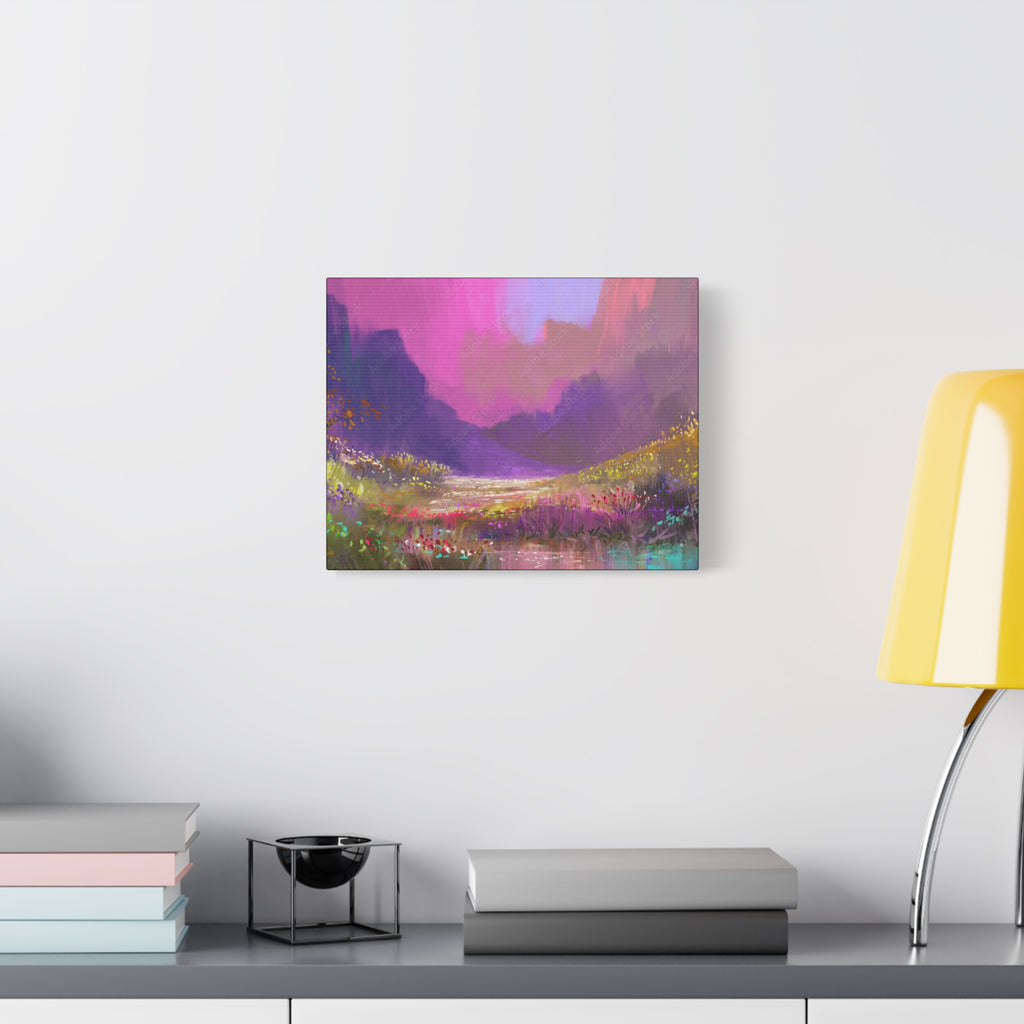 Canvas Pink Purple Meadow Landscape