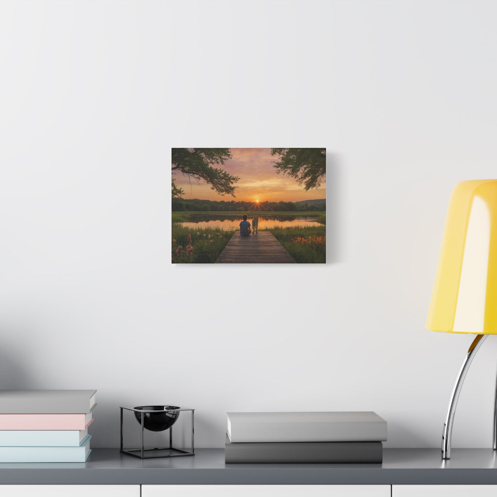 Canvas Sunset Friendship  | Matte Stretched Wall Art