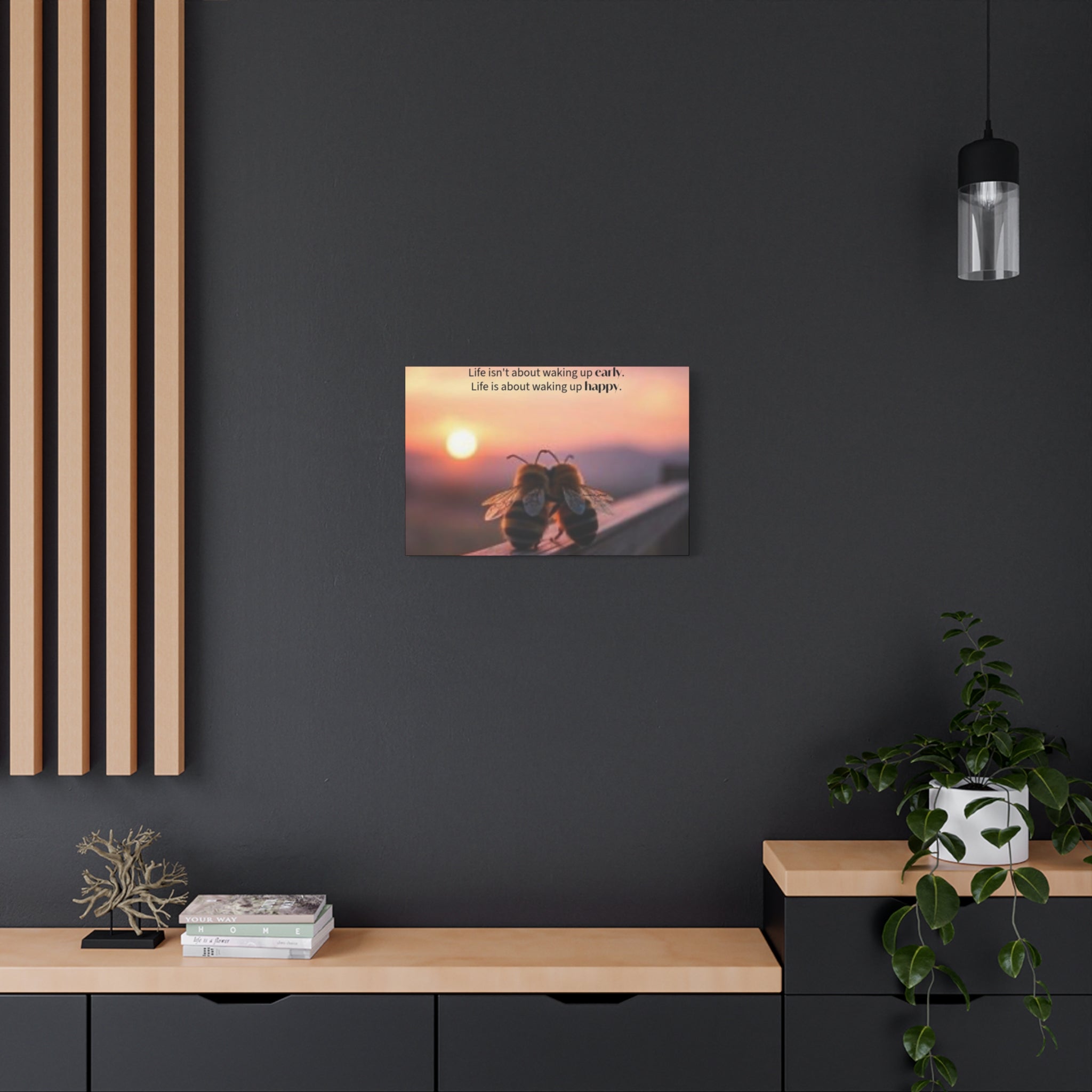 Canvas Bee Couple at Sunrise | Inspirational Quote Wall Art