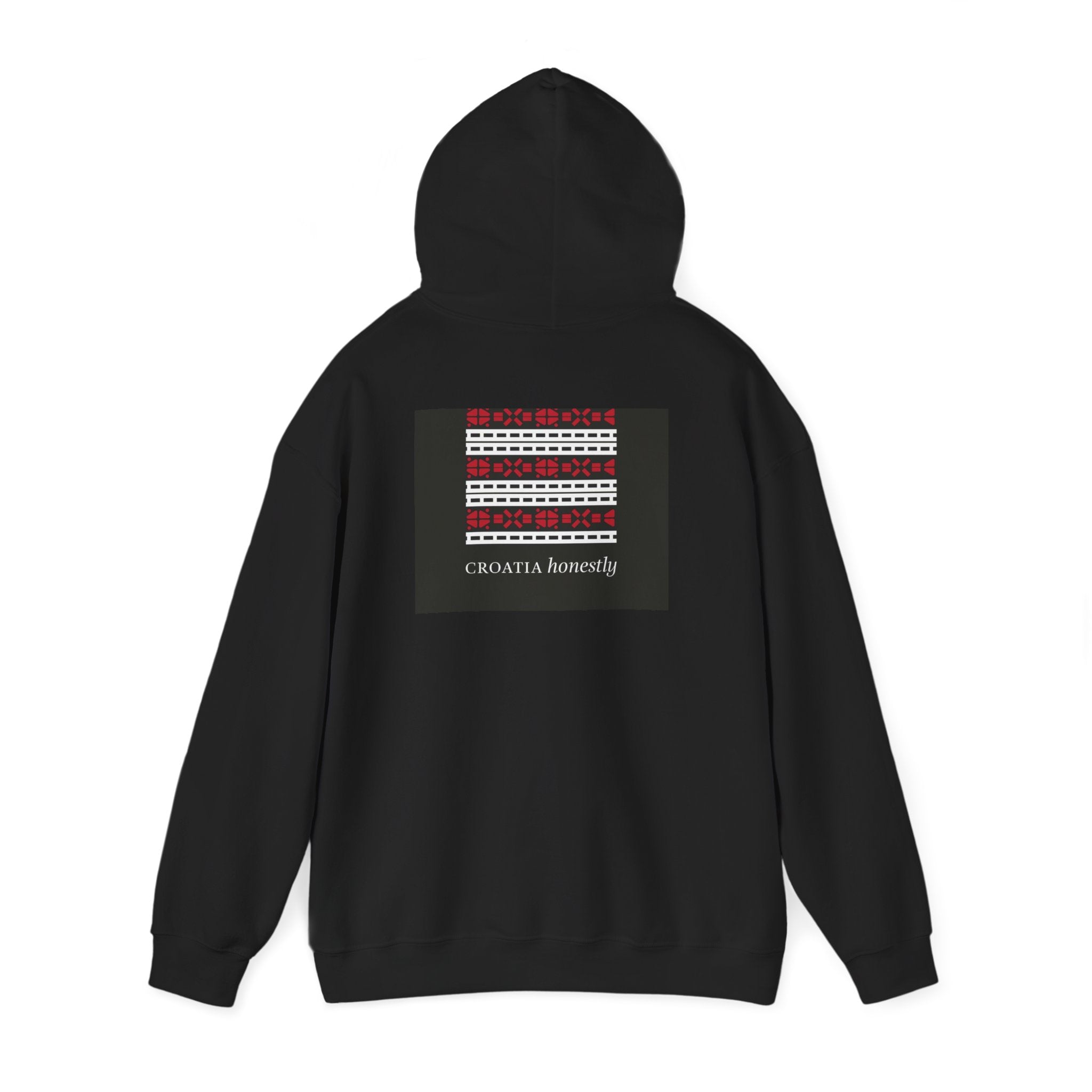 Croatia embroidery emblem Hoodie | Croatian folk pattern hoodie