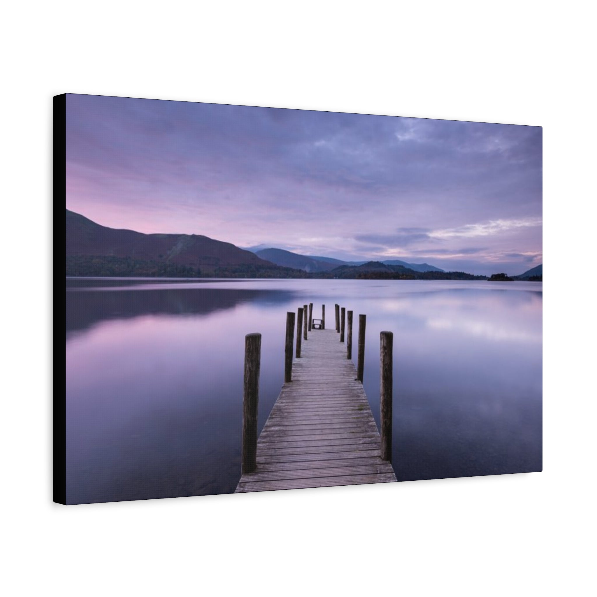 Canvas Lake Dock at Dusk Matte