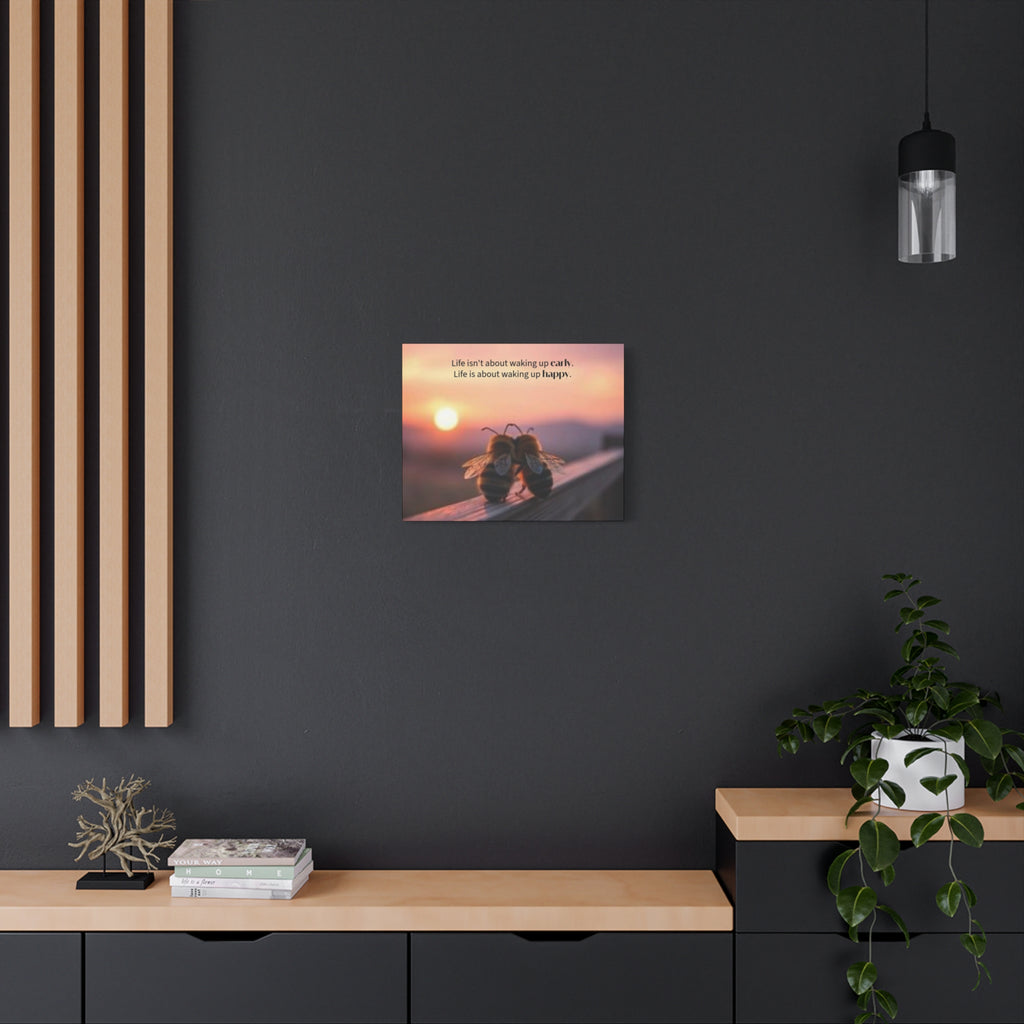 Canvas Bee Couple at Sunrise | Inspirational Quote Wall Art