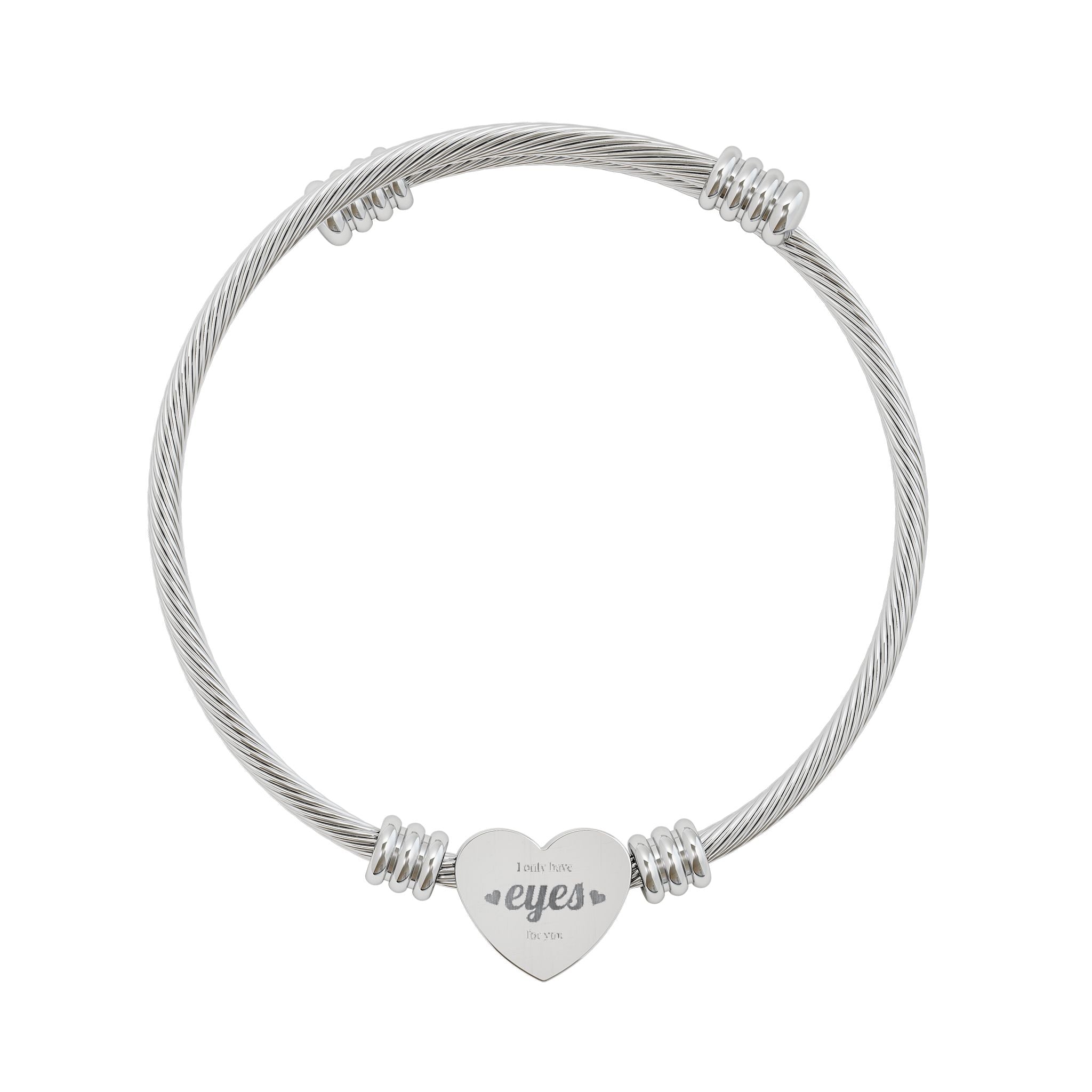 Engraved Heart Cuff Bracelet | Personalized Heart Engraving Bracelet