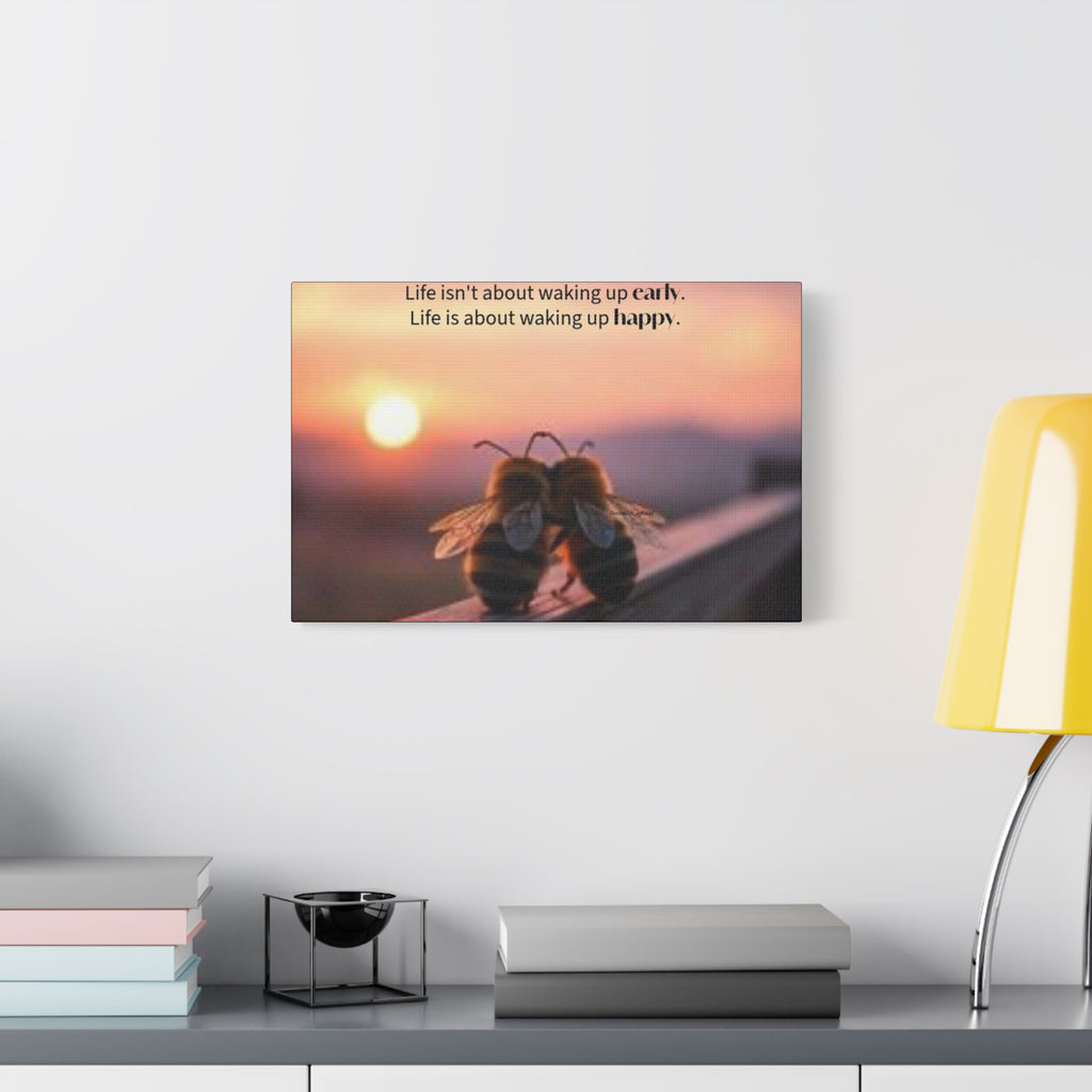 Canvas Bee Couple at Sunrise | Inspirational Quote Wall Art