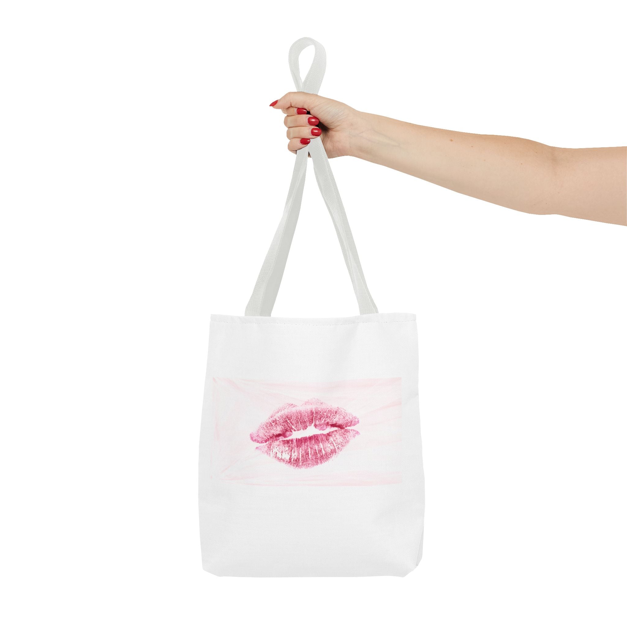 Pink Lipstick Kiss Tote Bag | Lip Print, Makeup Accessory