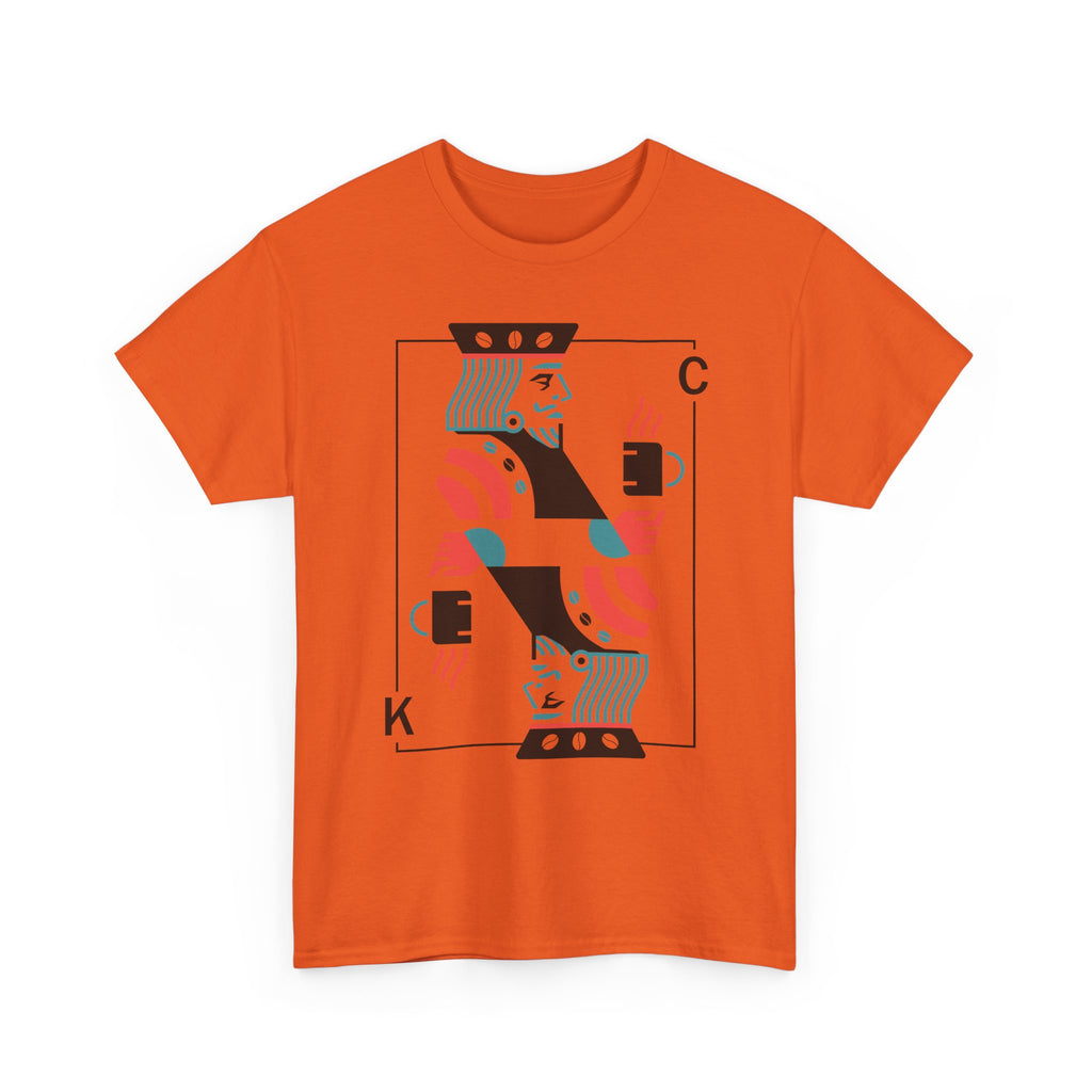 King of Coffee playing card Tee | Minimalist café design, espresso mug illustration