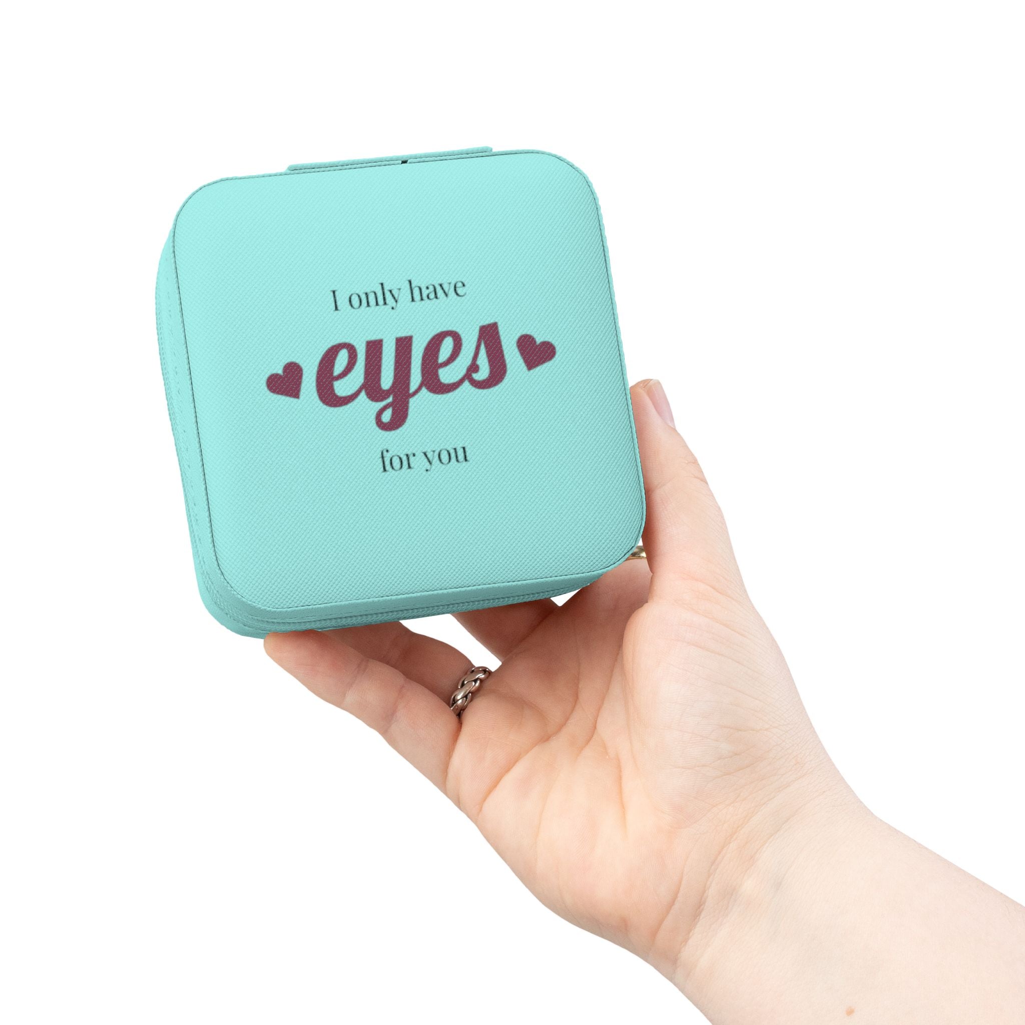 Jewelry Travel Case I only have eyes for you   | Compact Pink Travel Jewelry Box
