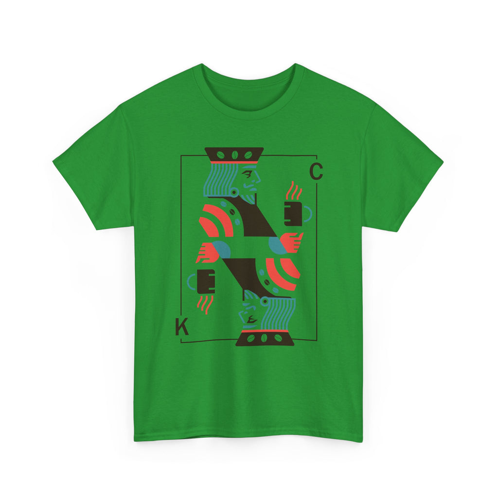 King of Coffee playing card Tee | Minimalist café design, espresso mug illustration
