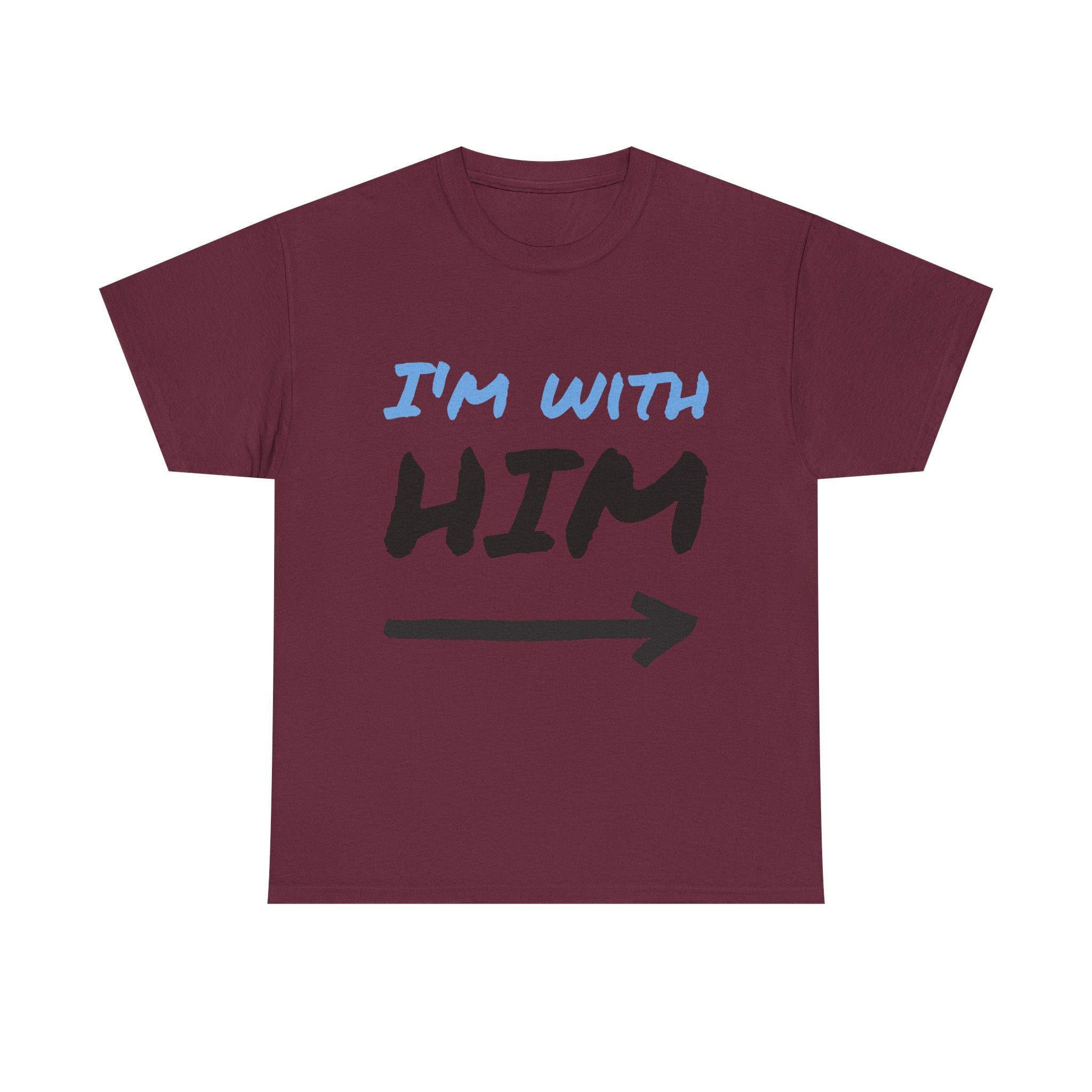 I'm With Him arrow T-Shirt | Couple Matching Tee, Partner Side Tee