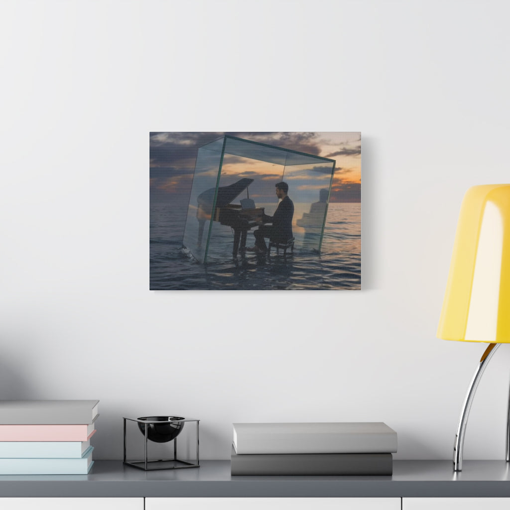 Piano in Glass Cube Canvas